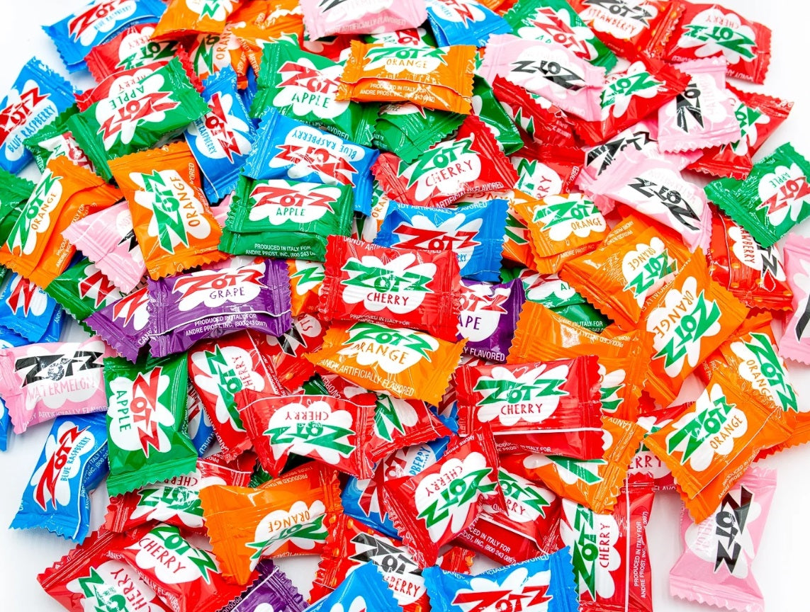 Zotz Sour Fizzing Candies – Assorted Flavors, 2 lb Bulk