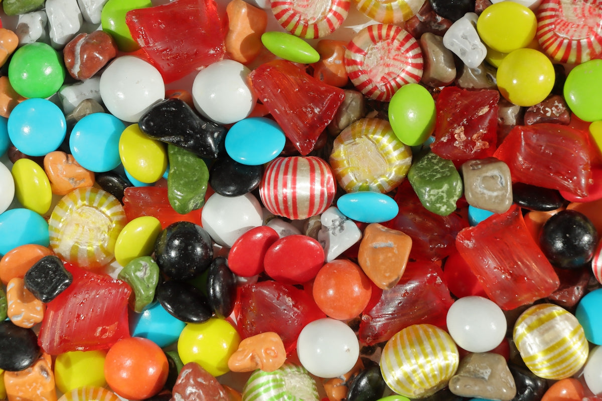 A colorful assortment of assorted candies and sweets.