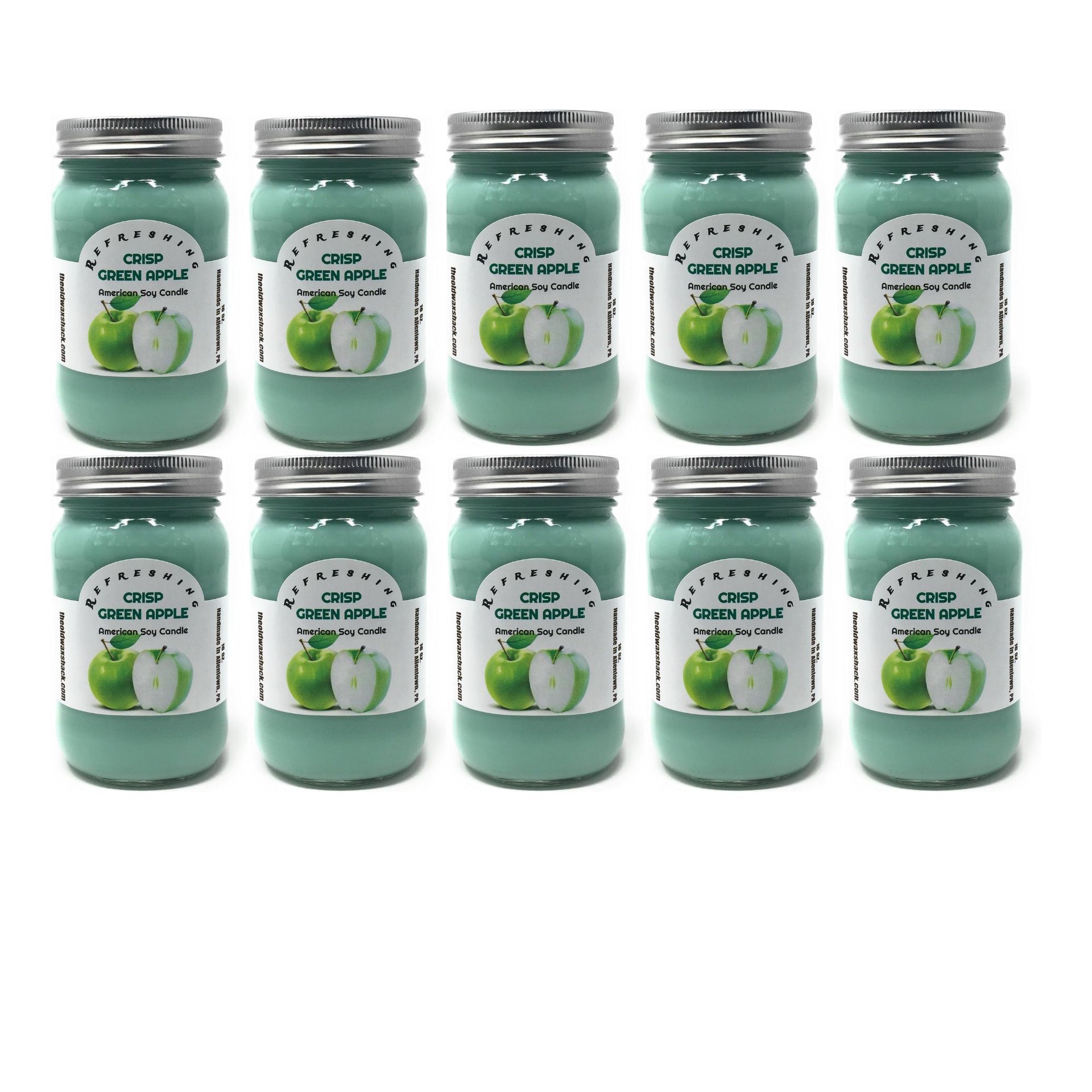 Crisp Green Apple Soy Candle | 16 oz Hand-Poured Mason Jar