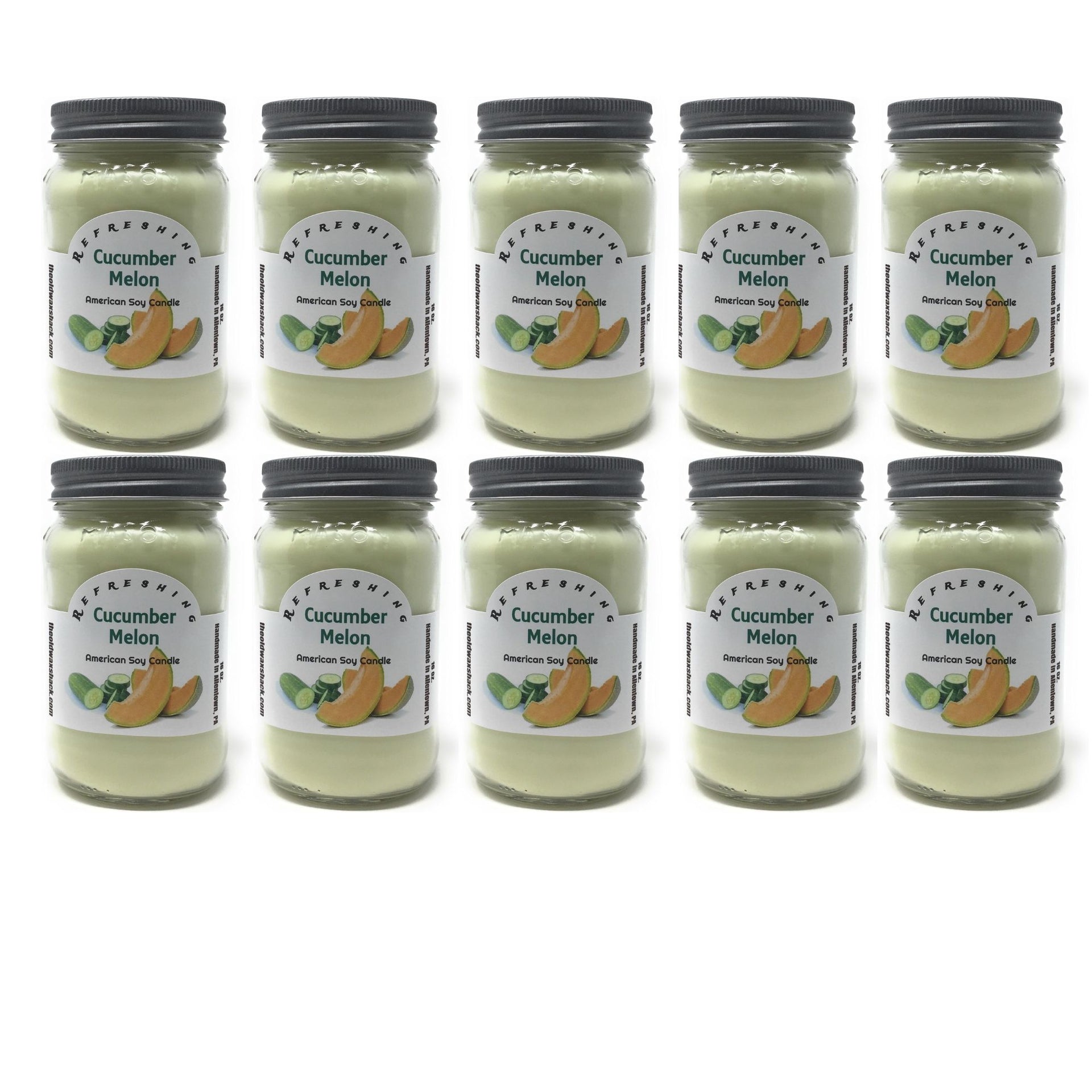 Cucumber Melon Soy Candle | 16 oz Hand-Poured Mason Jar