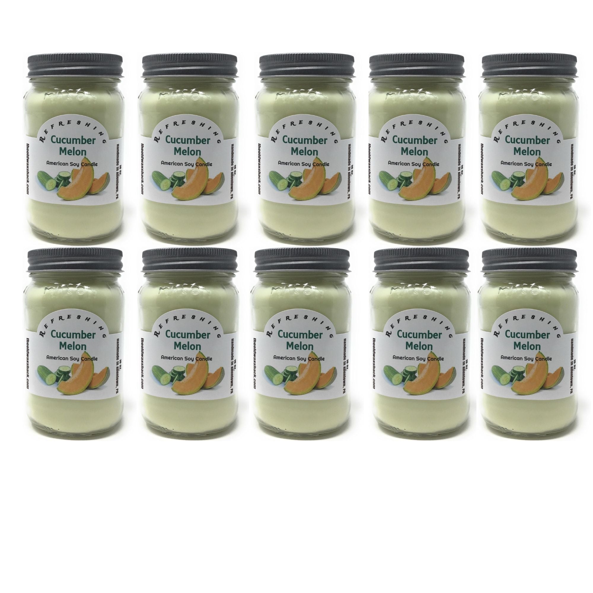Cucumber Melon Soy Candle | 16 oz Hand-Poured Mason Jar