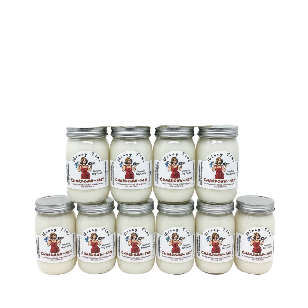 Chardonn-Yay! White Wine Scented Soy Candle | 16 oz Mason Jar