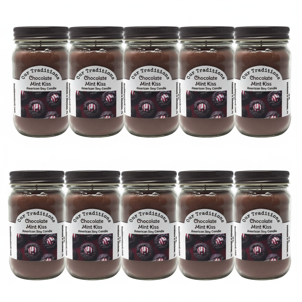 10 Chocolate Mint Kiss Candles