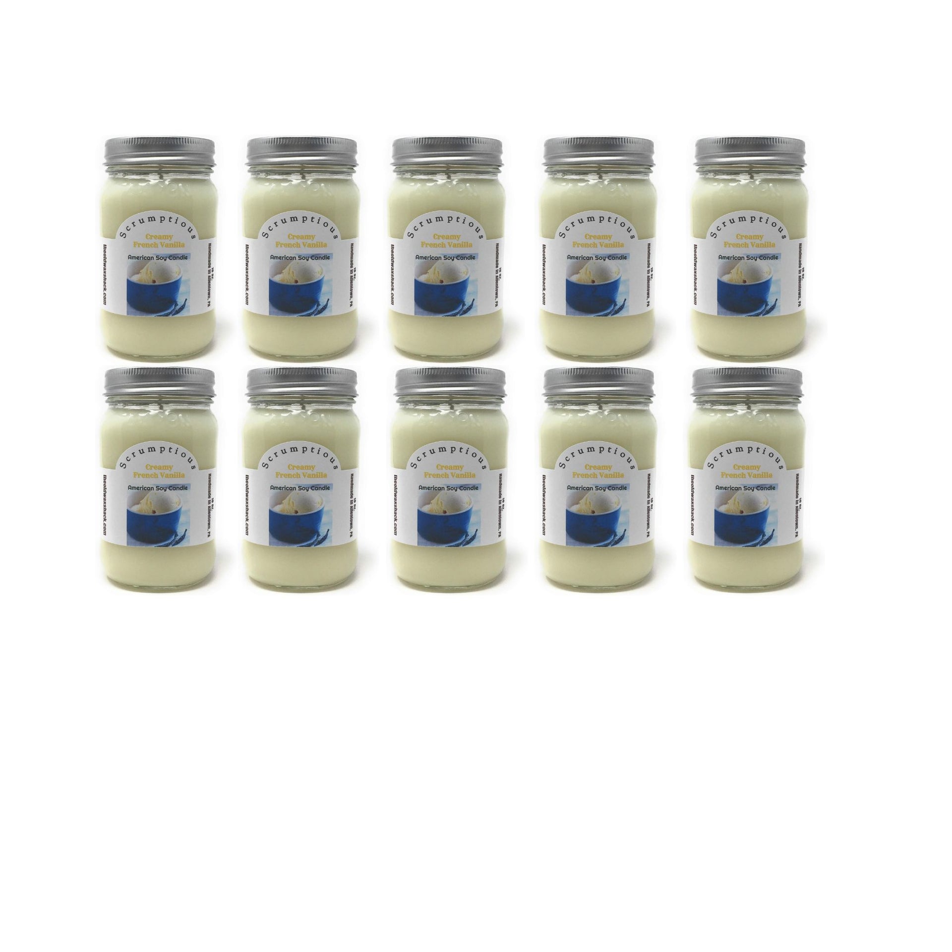Creamy French Vanilla Soy Candle | 16 oz Hand-Poured Mason Jar