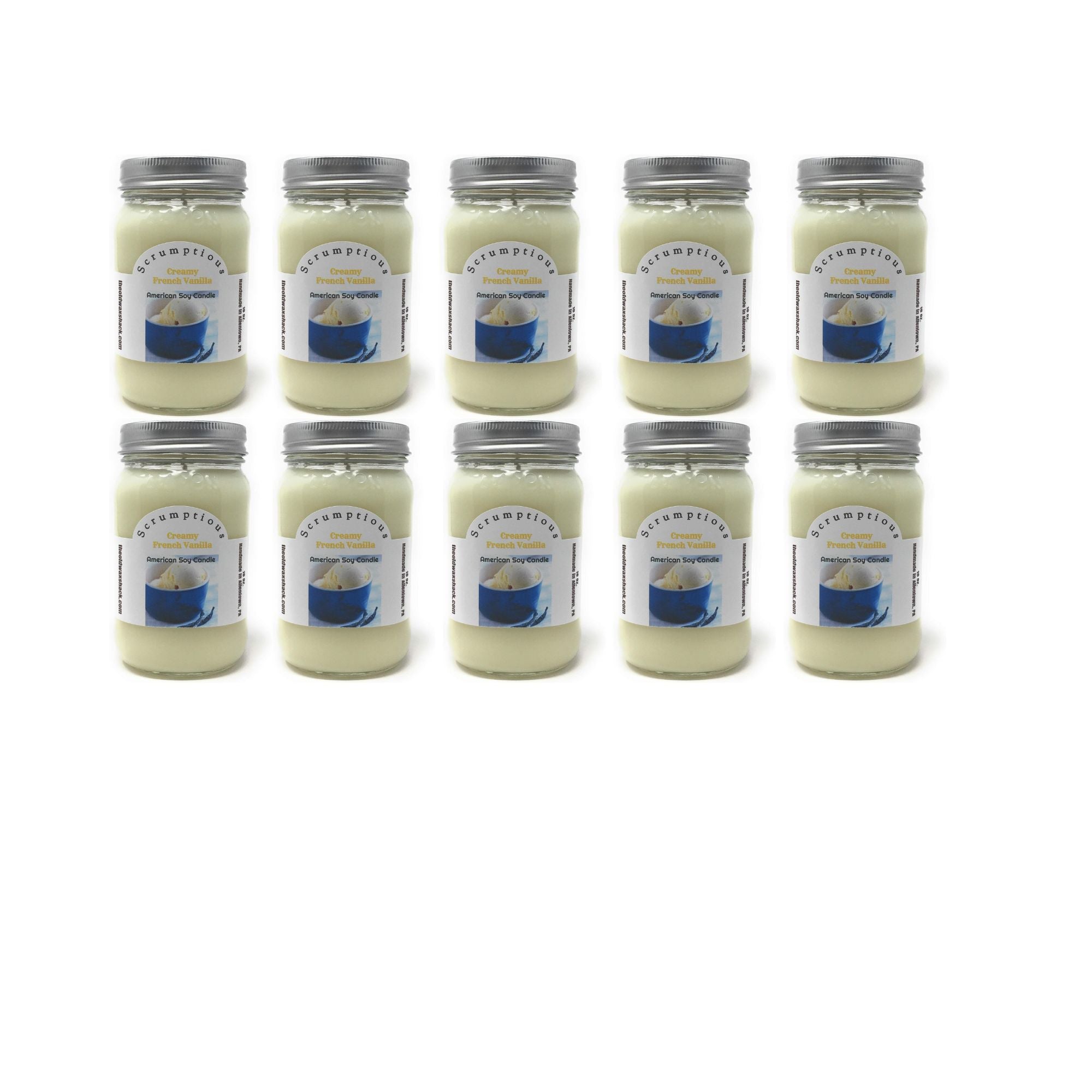 Creamy French Vanilla Soy Candle | 16 oz Hand-Poured Mason Jar