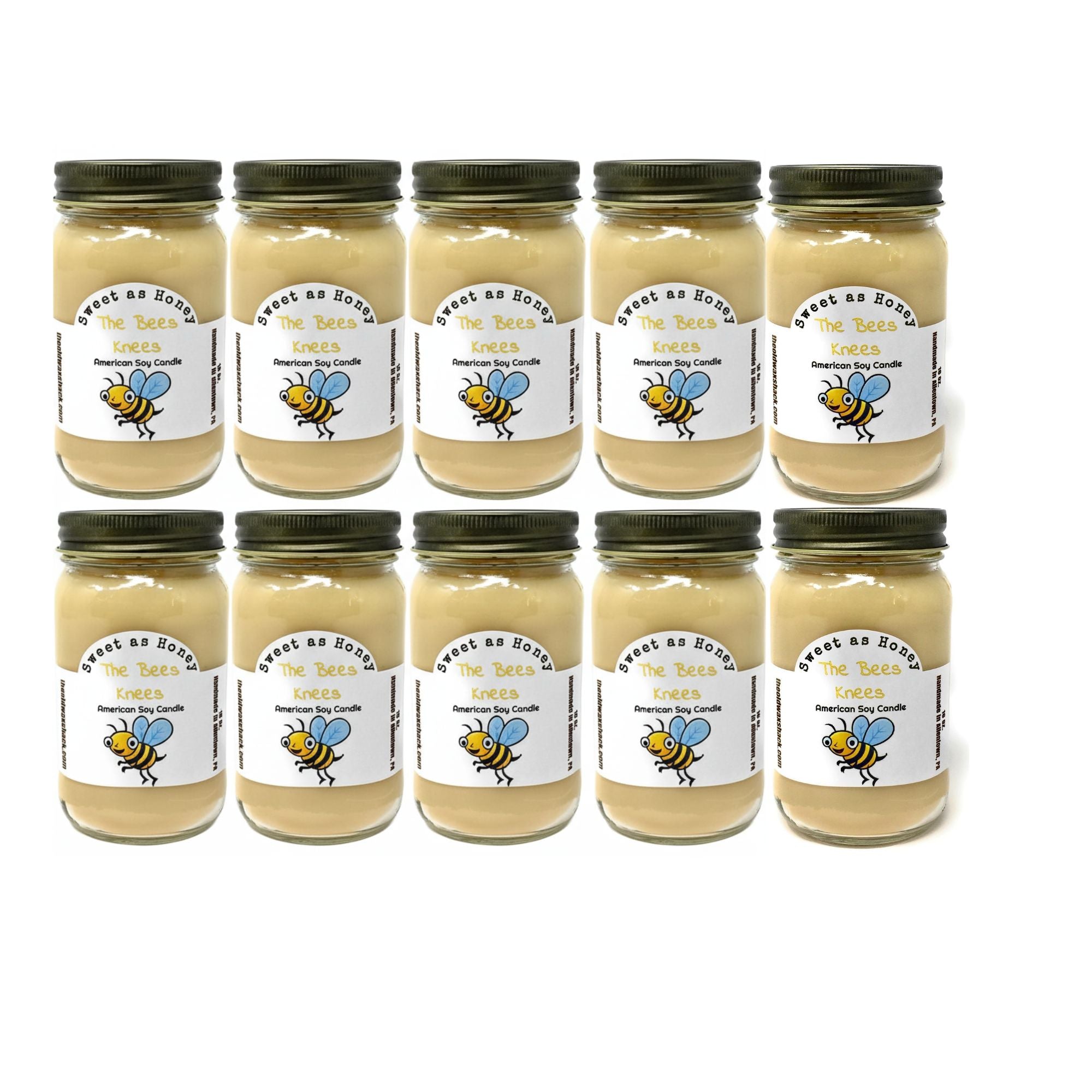 The Bees Knees Soy Candle | 16 oz Mason Jar | Honey Vanilla Scent