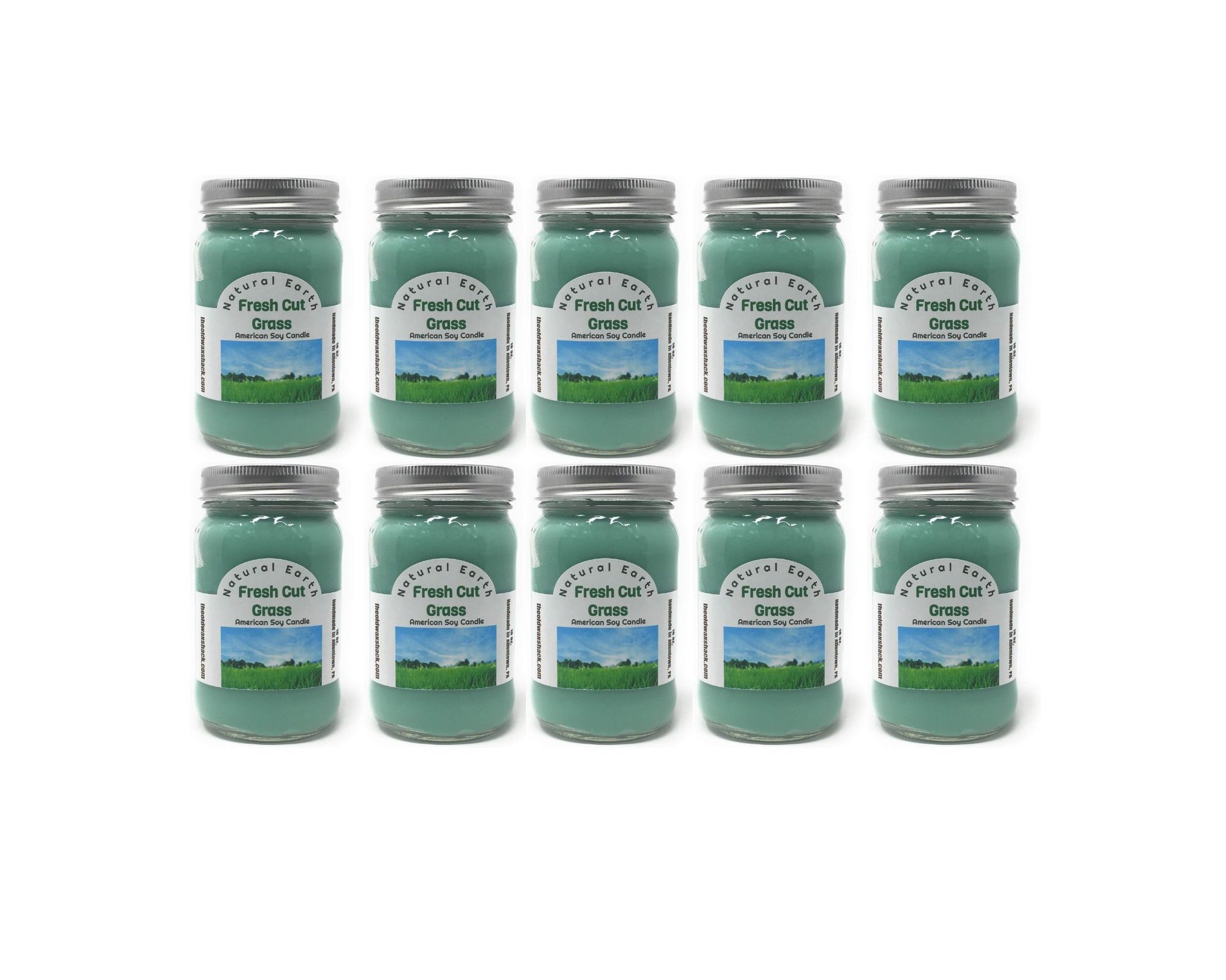 Fresh Cut Grass Soy Candle | 16 oz. Hand-Poured Mason Jar