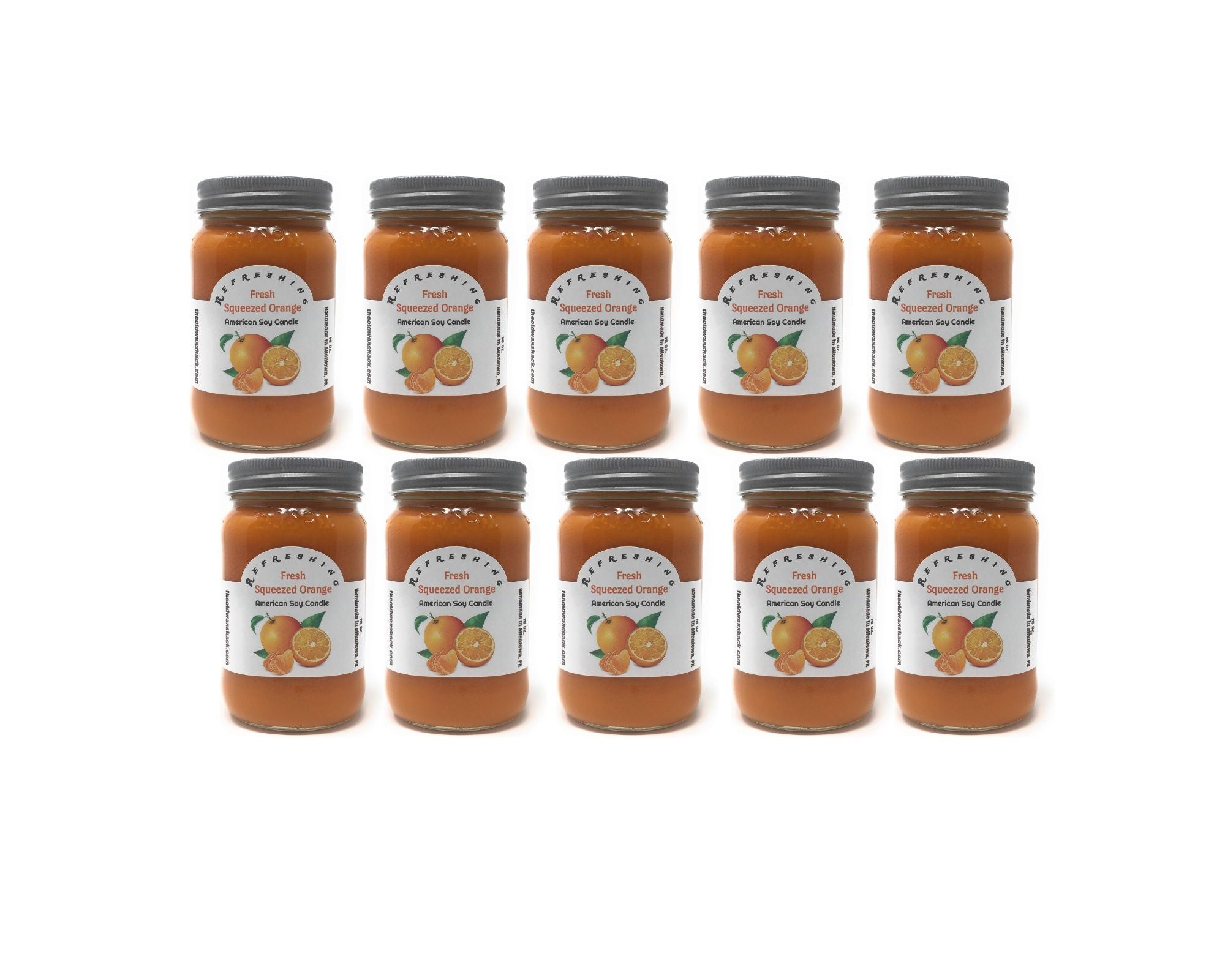 Fresh Squeezed Orange Soy Candle | 16 oz. Hand-Poured Mason Jar