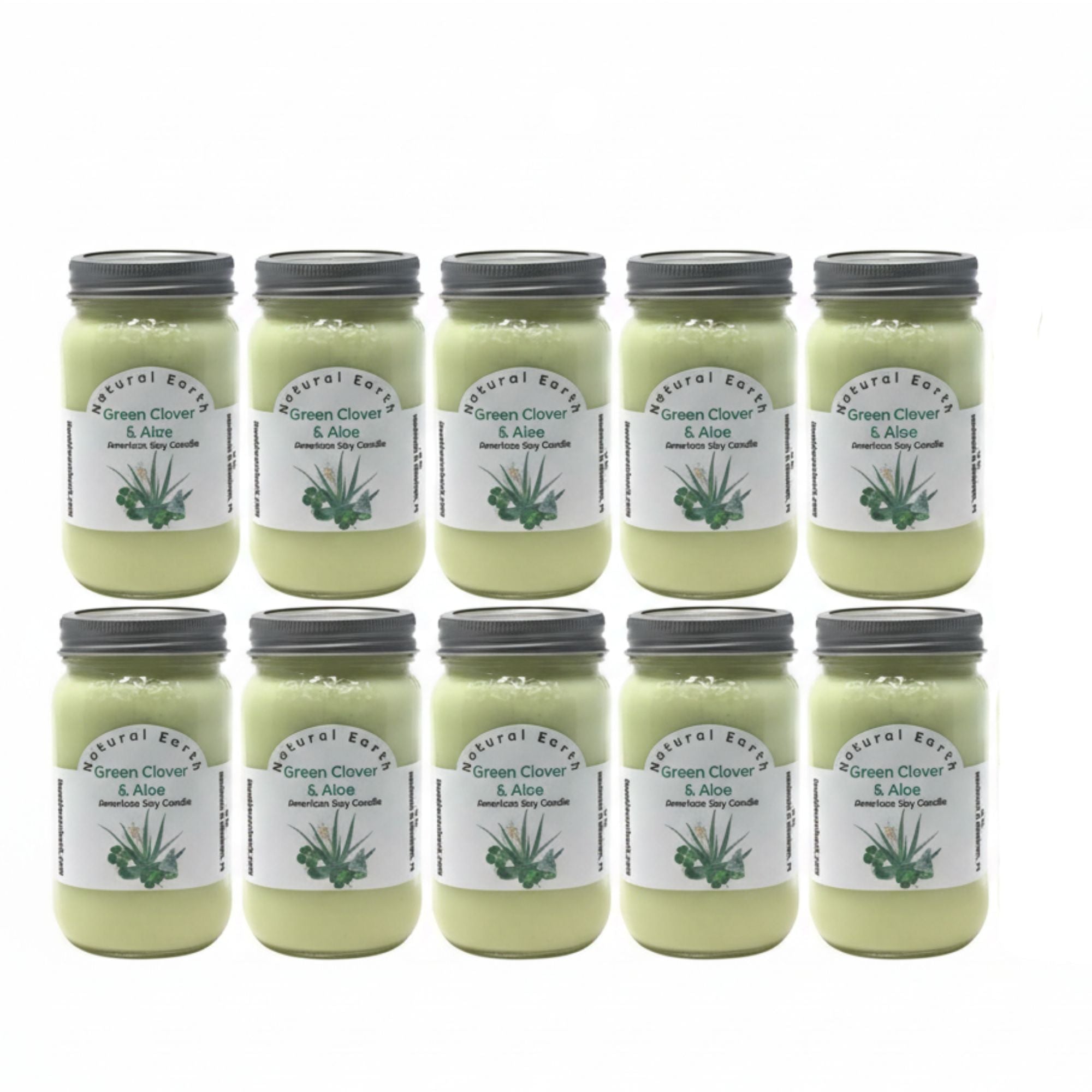 Green Clover & Aloe Soy Candle | 16 oz. Hand-Poured Mason Jar