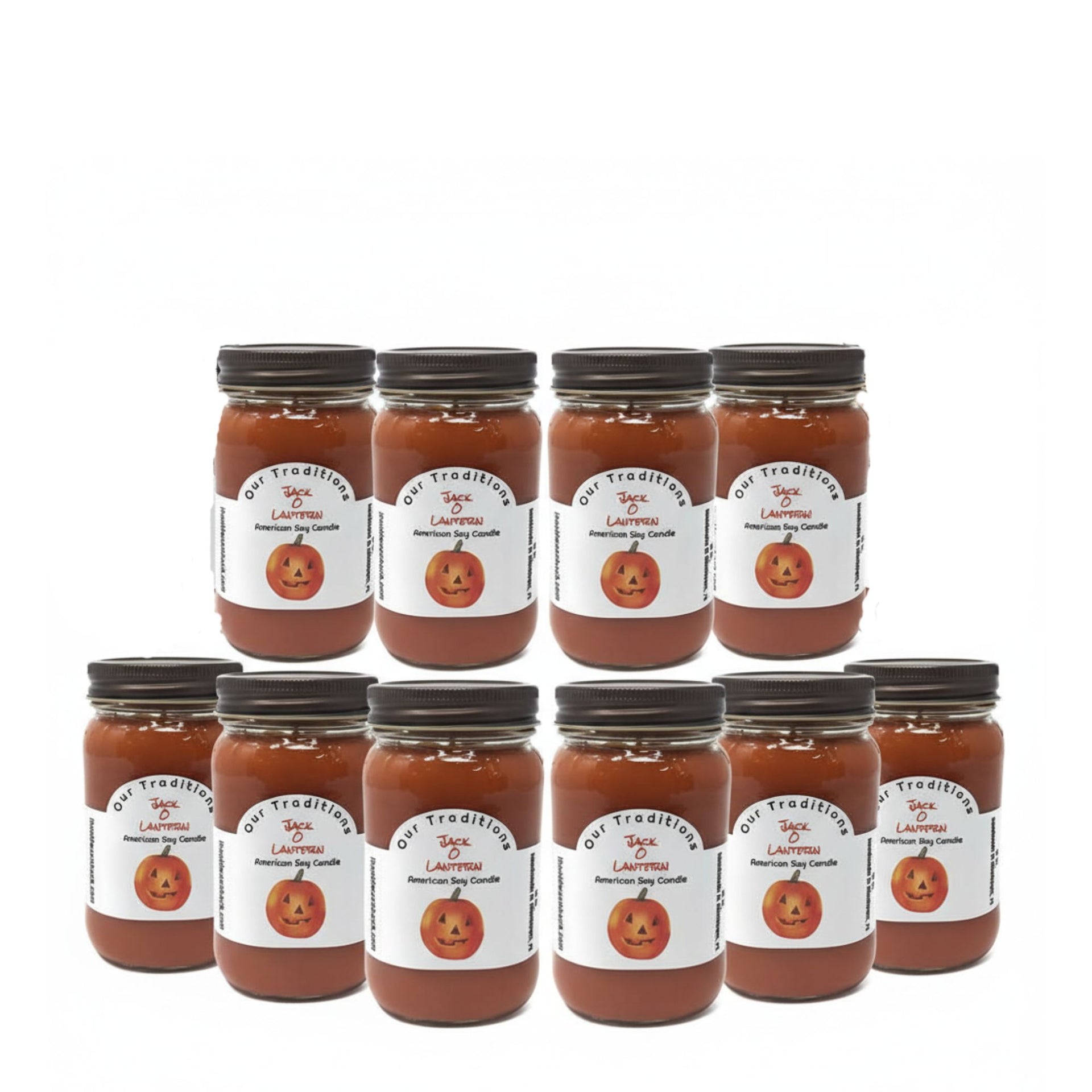 Jack-O-Lantern Pumpkin Spice Soy Candle | 16 oz. Hand-Poured Mason Jar