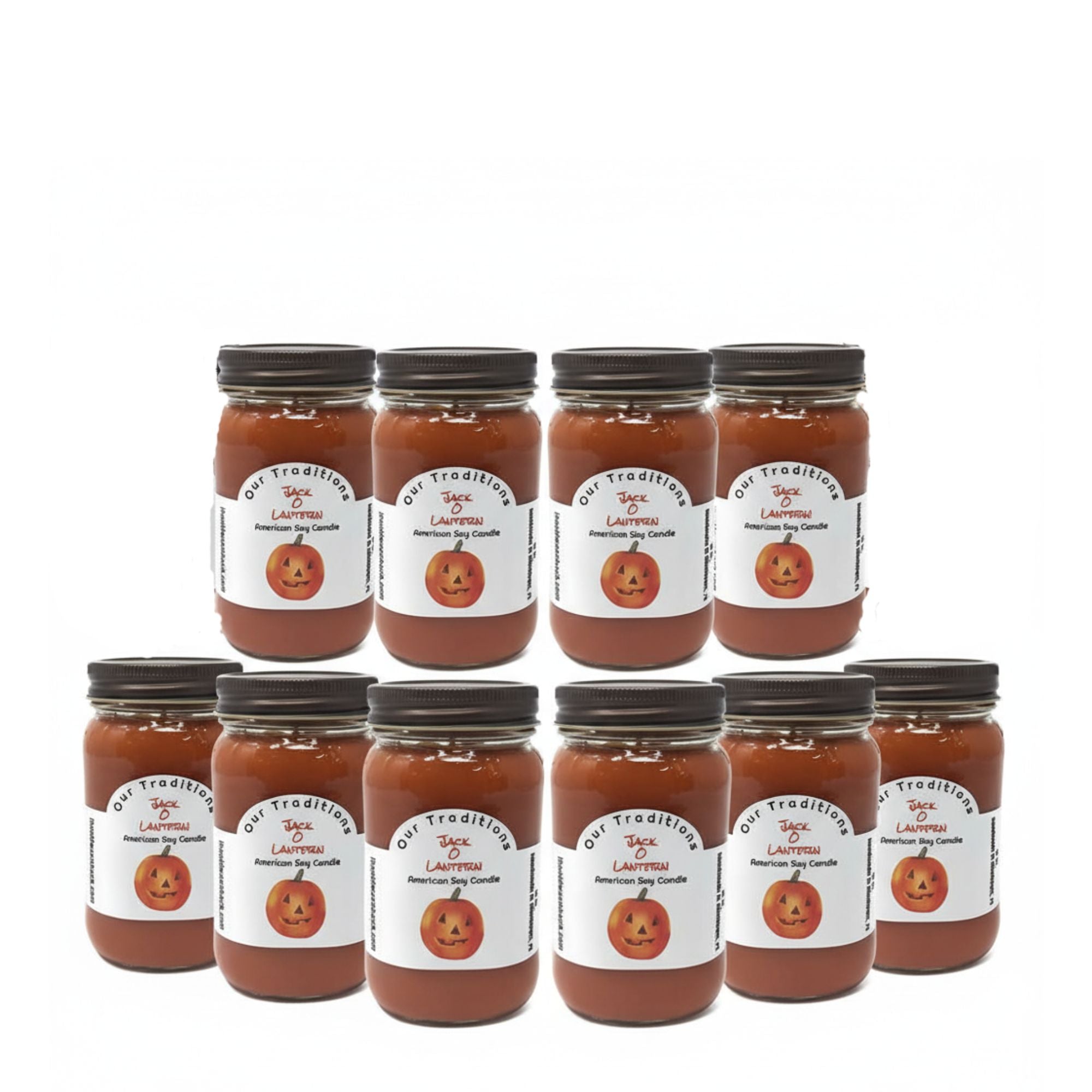 Jack-O-Lantern Pumpkin Spice Soy Candle | 16 oz. Hand-Poured Mason Jar