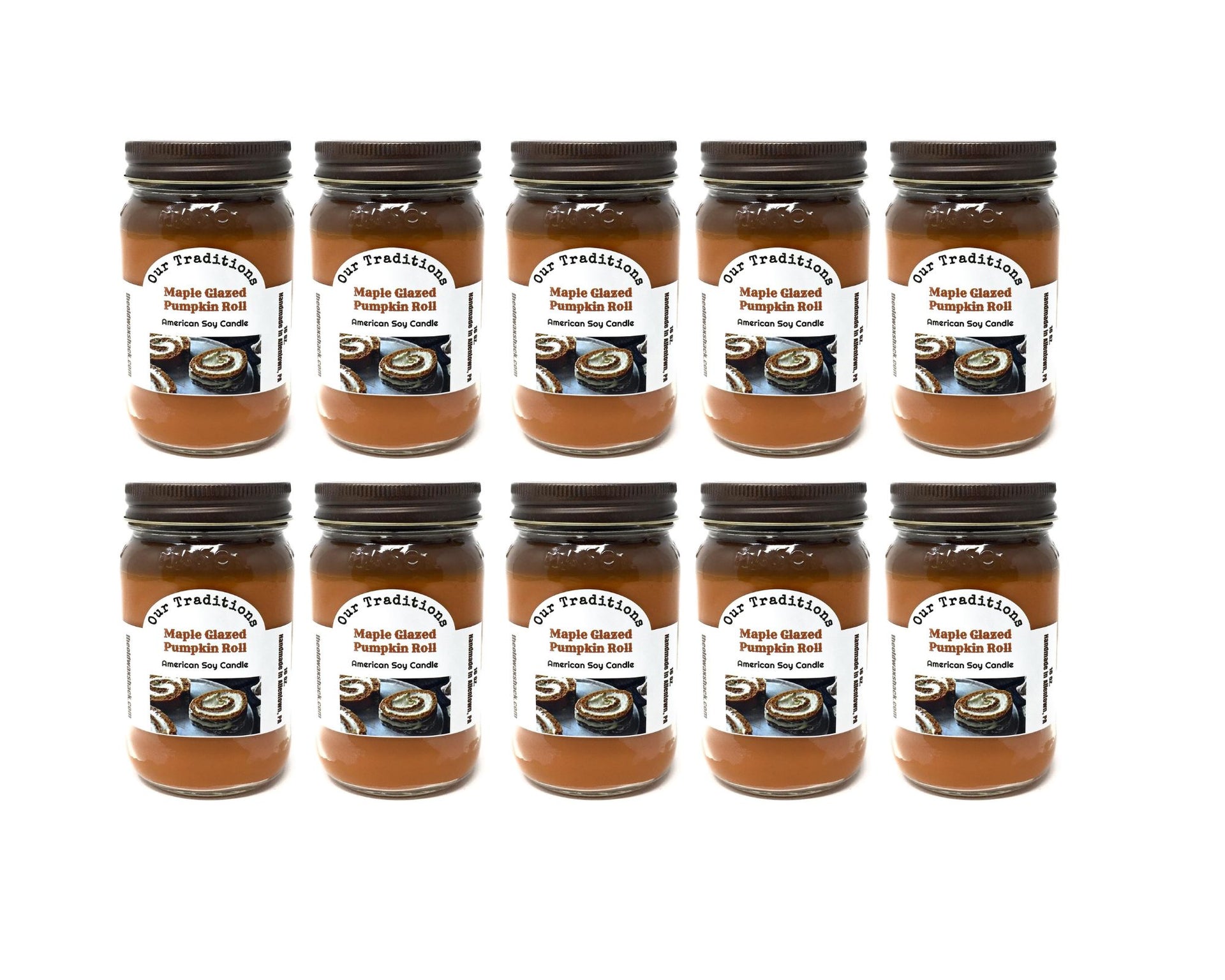 Maple Glazed Pumpkin Roll Soy Candle | 16 oz. Hand-Poured Mason Jar