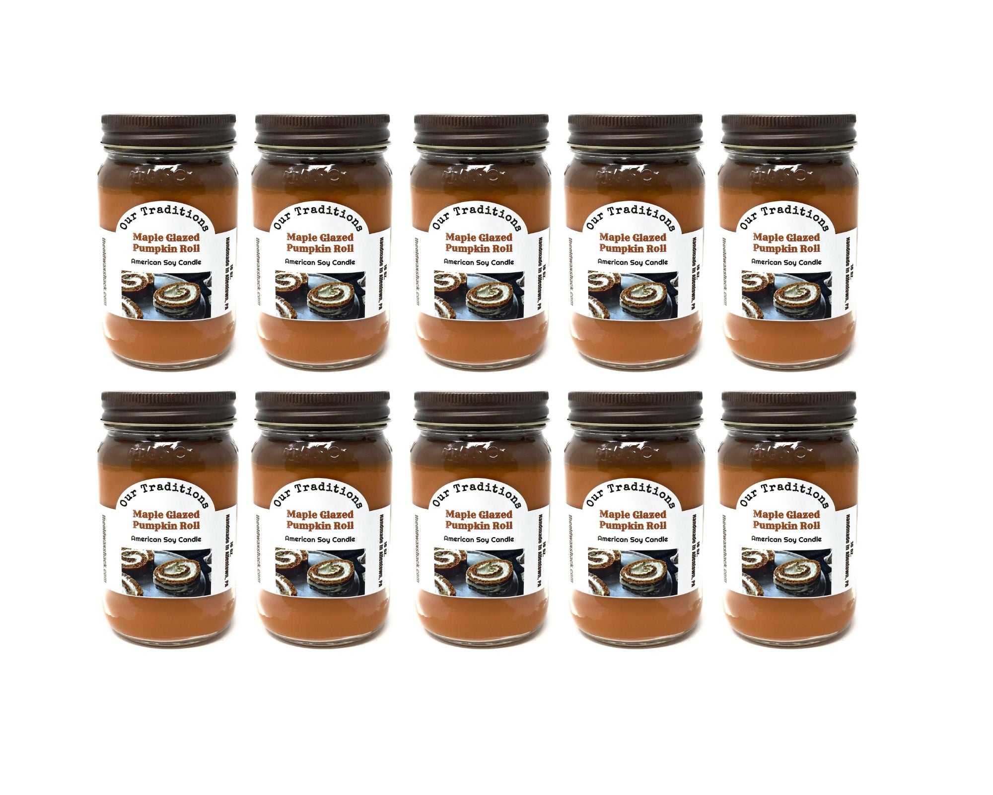 Maple Glazed Pumpkin Roll Soy Candle | 16 oz. Hand-Poured Mason Jar