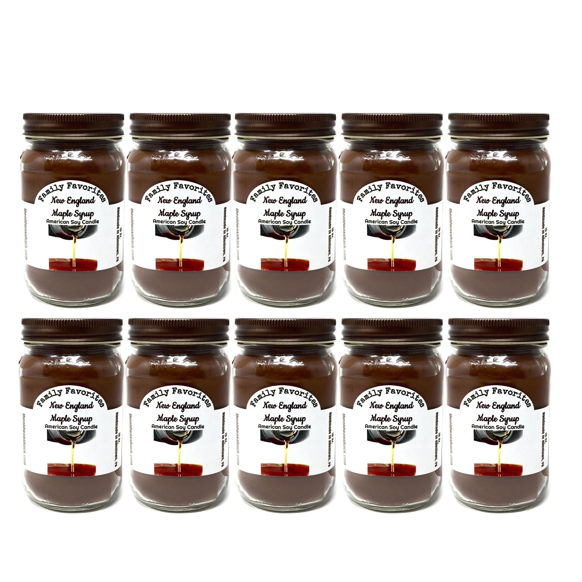 New England Maple Syrup Soy Candle | Hand Poured 16 Oz. Mason Jar