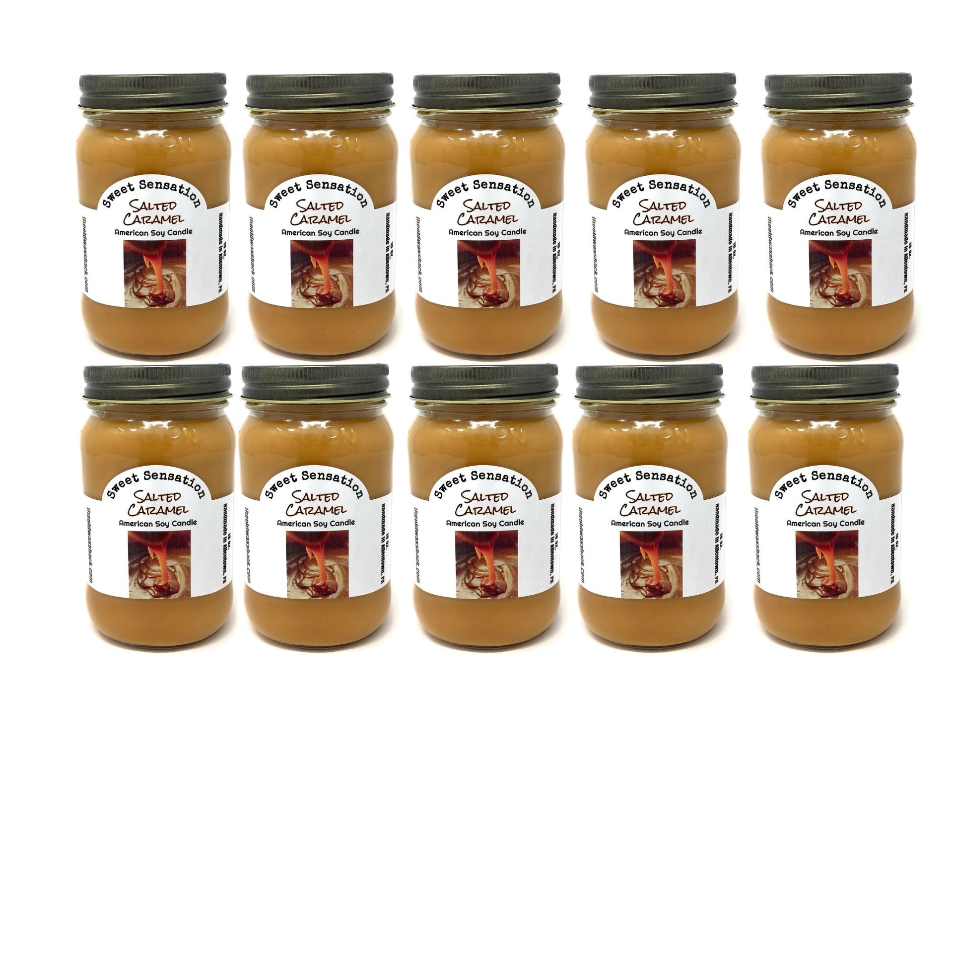 Salted Caramel 16 oz Soy Candle | Hand-Poured Mason Jar