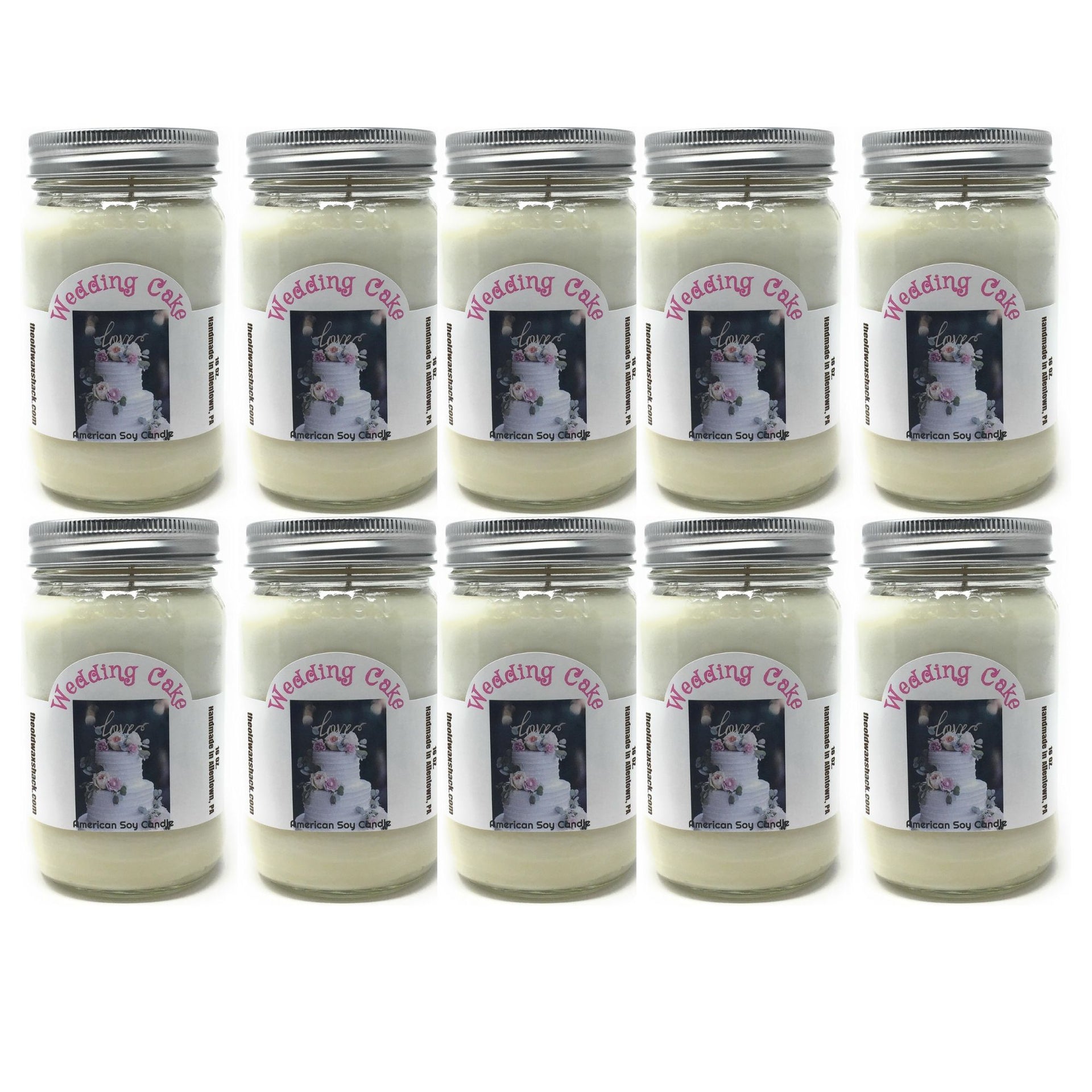 Wedding Cake Soy Candle | 16 oz Mason Jar | Vanilla Almond Cake Scent