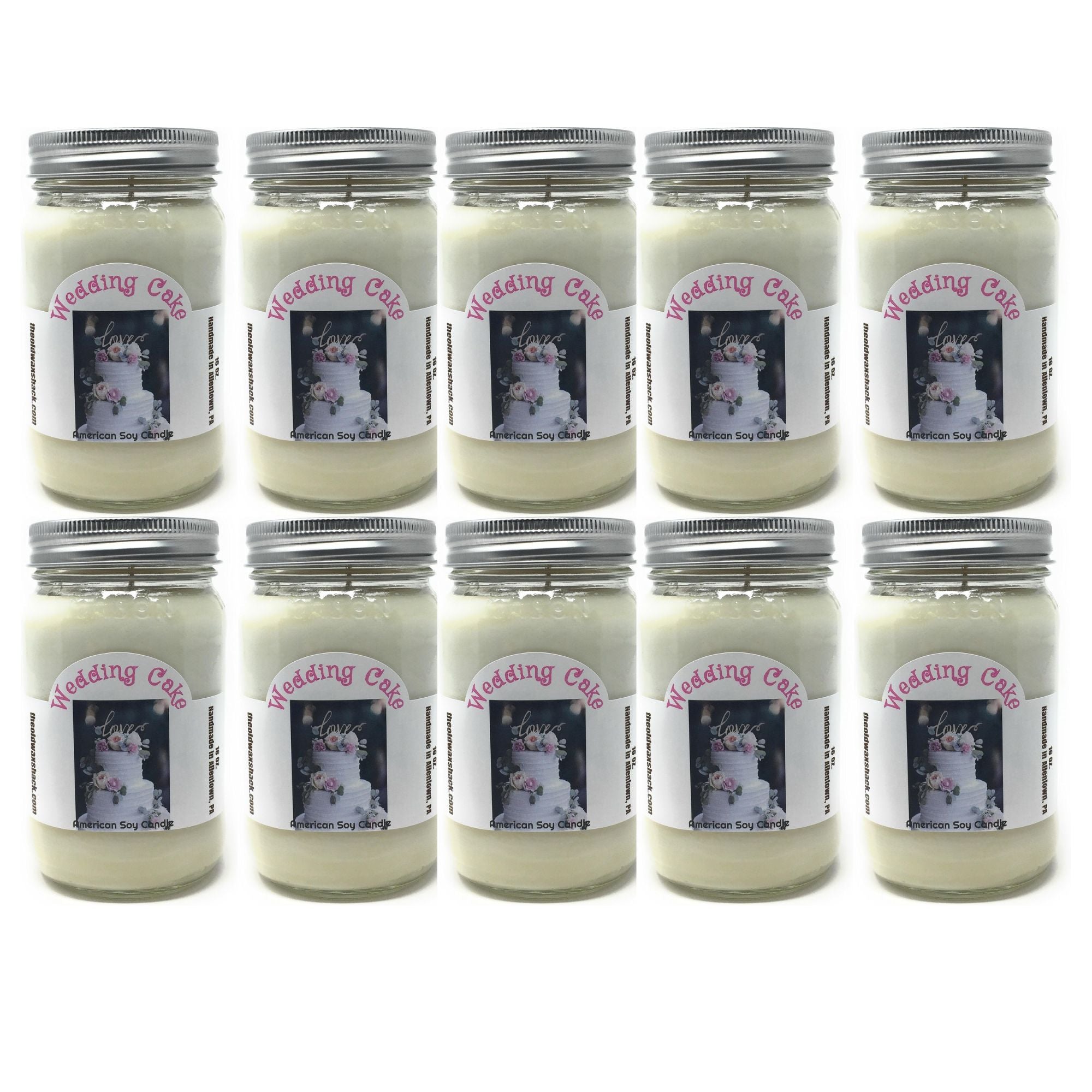 Wedding Cake Soy Candle | 16 oz Mason Jar | Vanilla Almond Cake Scent