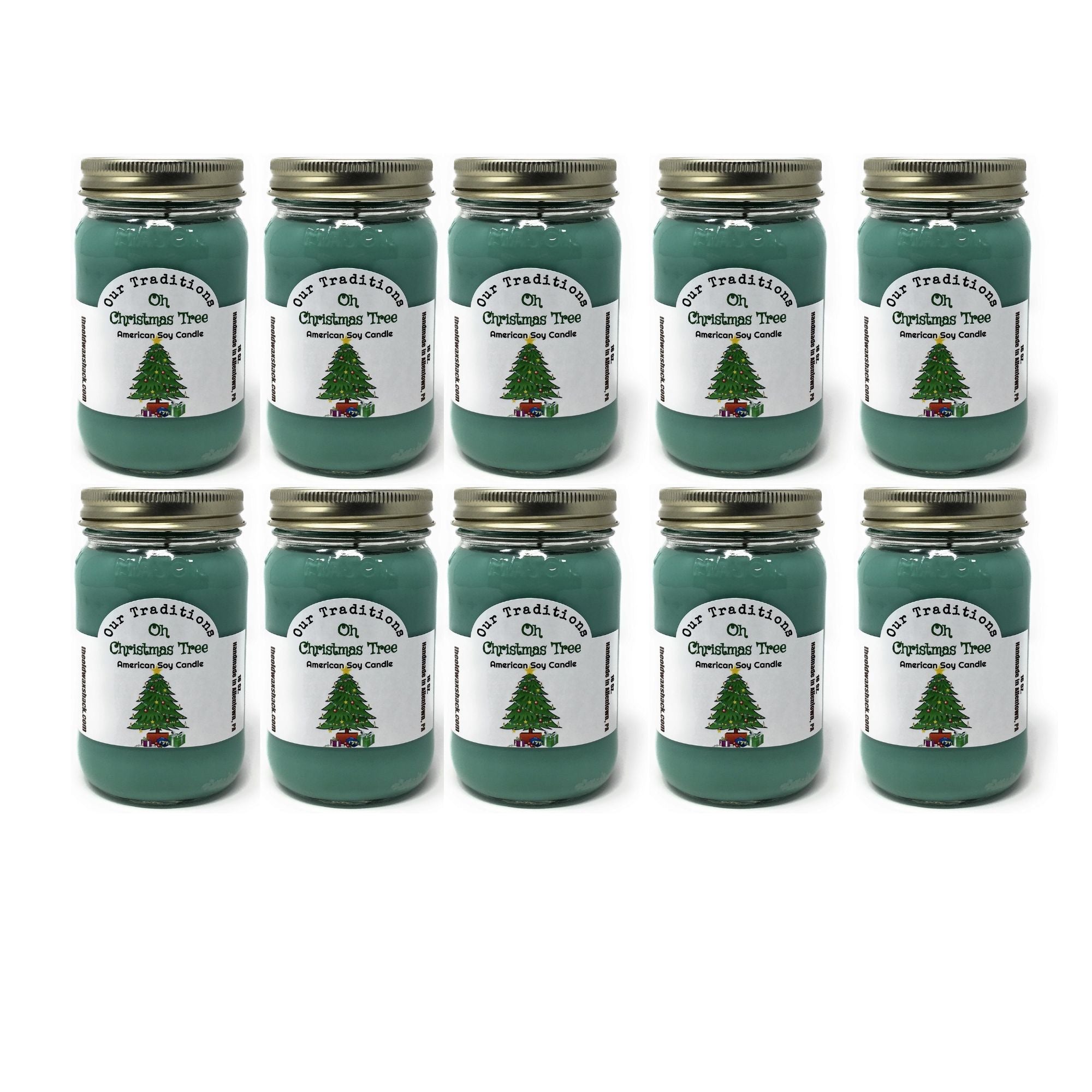 Oh Christmas Tree Soy Candle | Balsam Scented 16 Oz. Mason Jar
