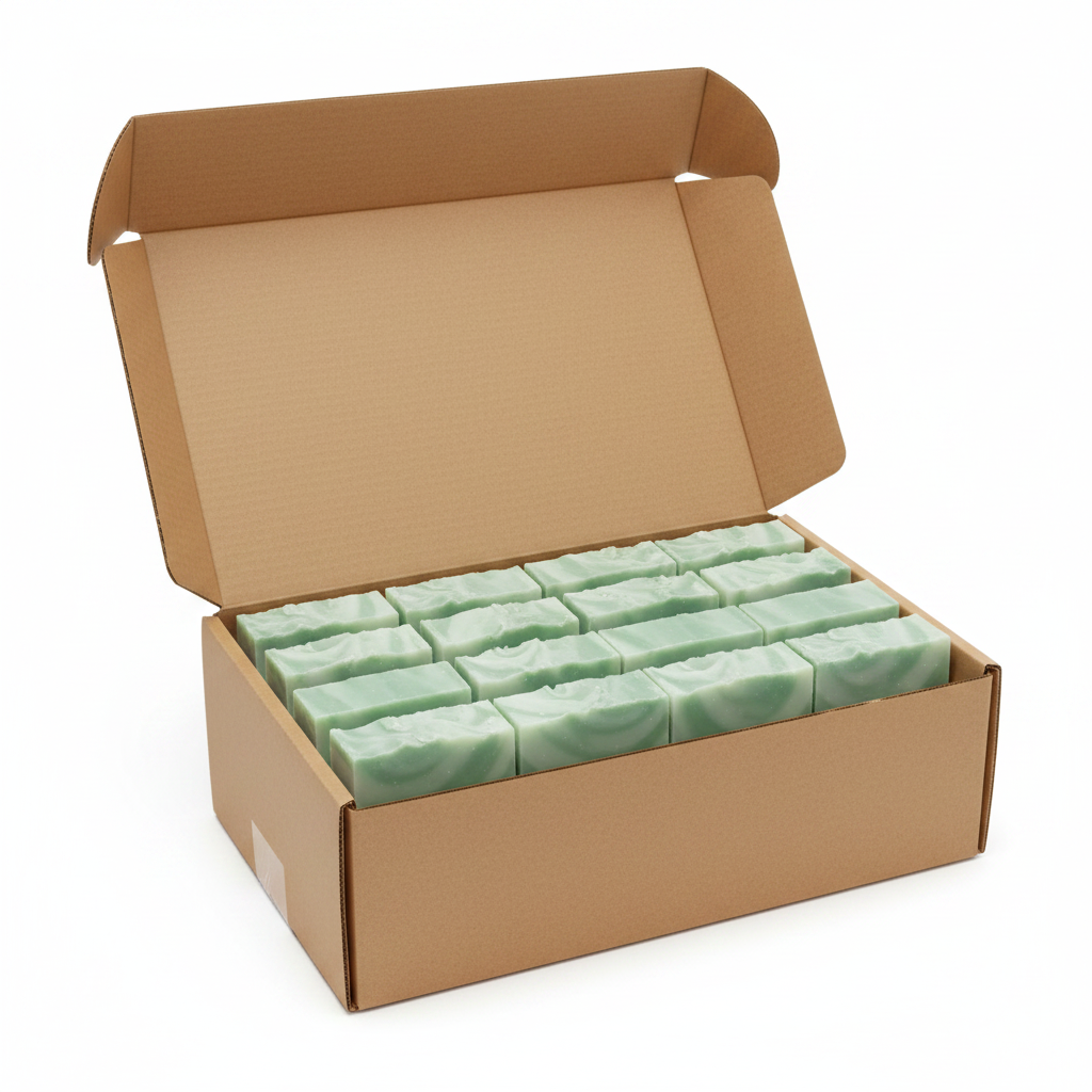 12 Granny Smith Apple Soaps in Kraft Box