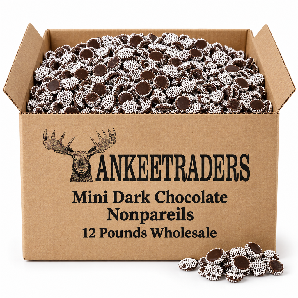 12-pound Mini Dark Chocolate Nonpareils wholesale kraft box