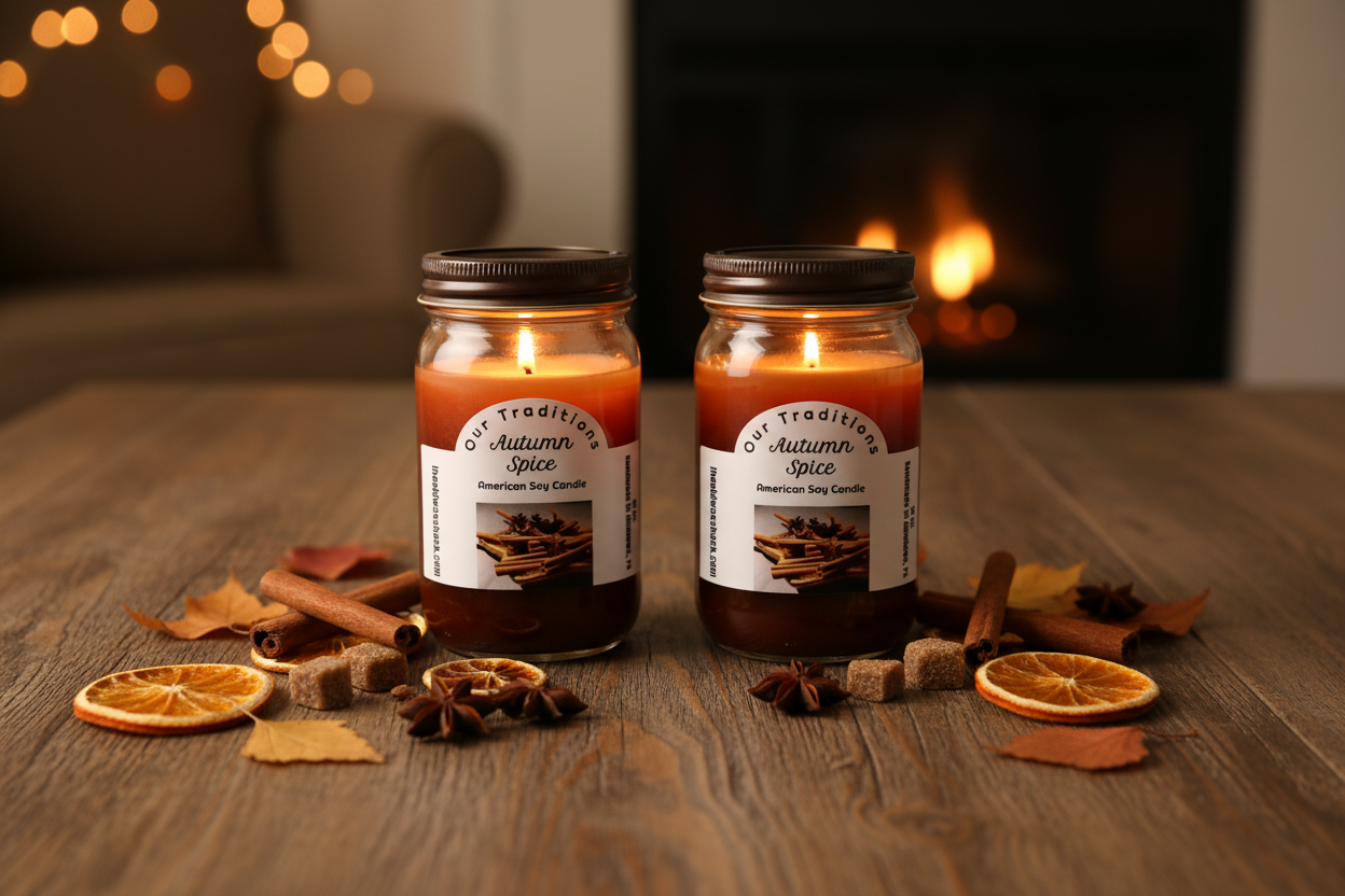 2 Autumn Spice Soy Candles