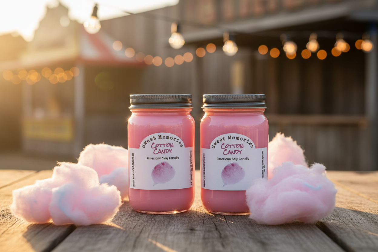 2 Cotton Candy Candles