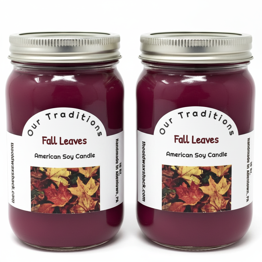 2 Fall Leaves Candles