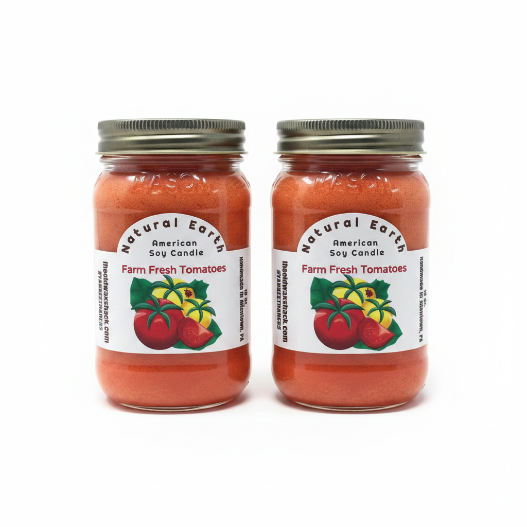 2 Farm Fresh Tomatoes Candles