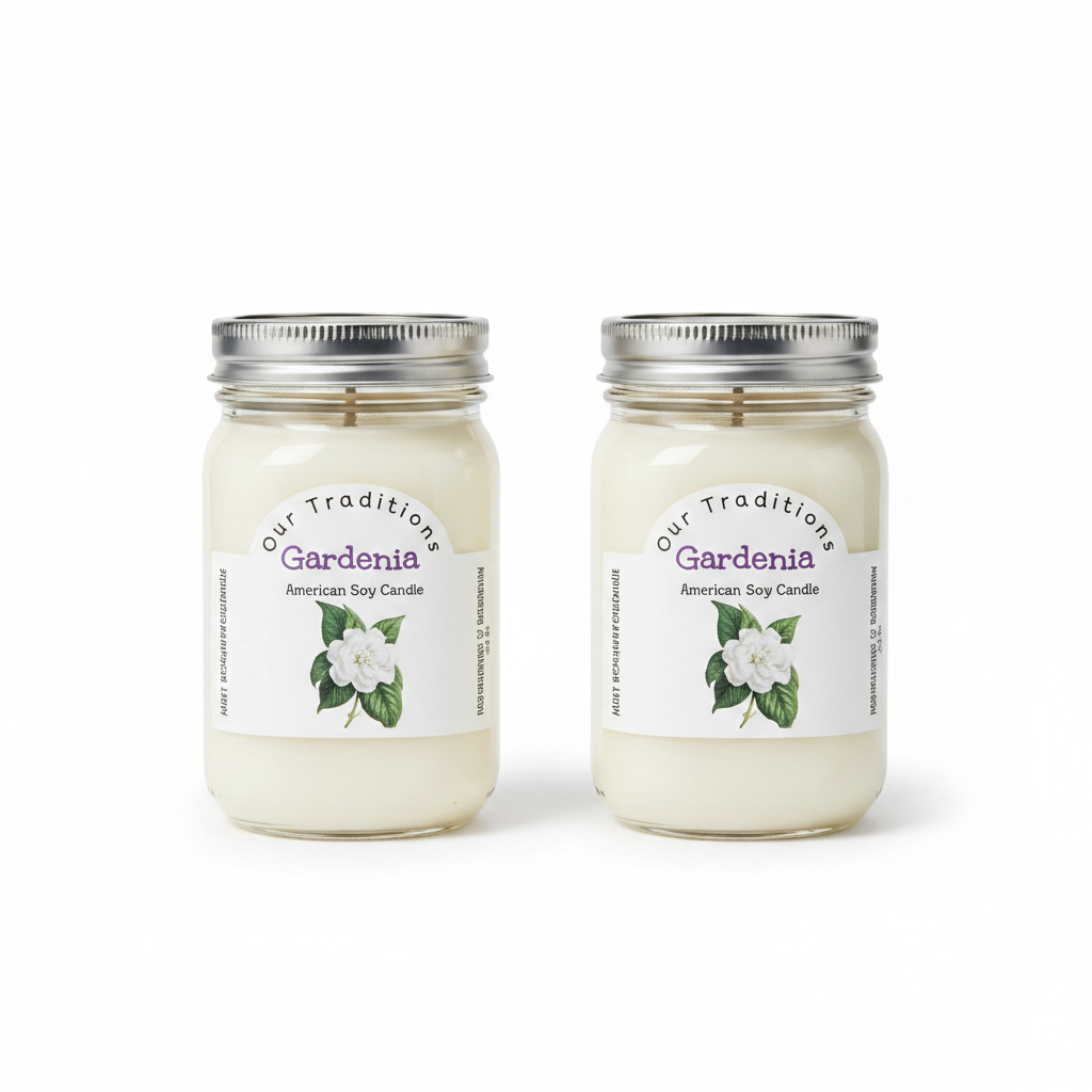 2 Gardenia Soy Candles