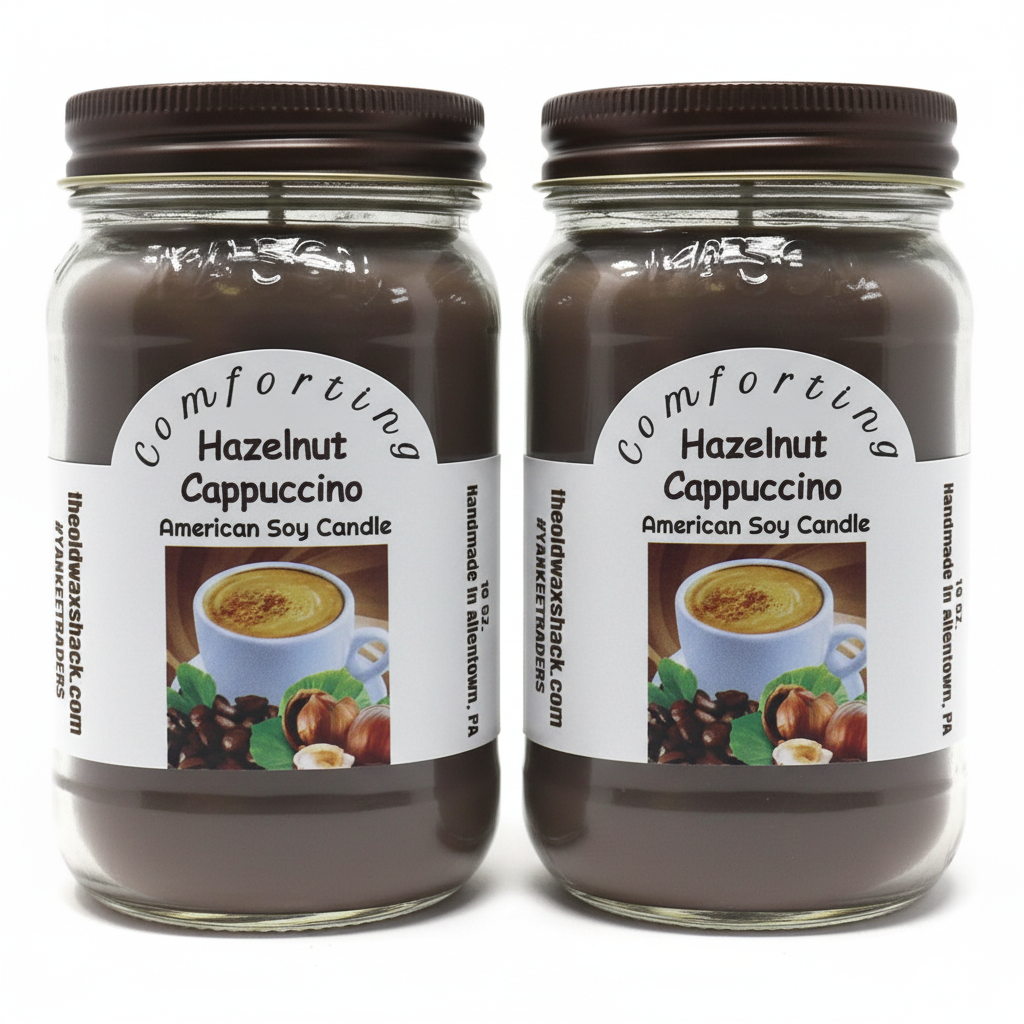 2 Hazelnut Cappuccino Candles