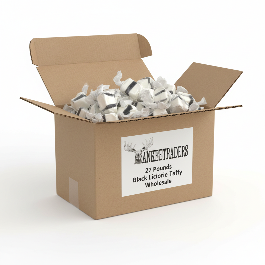 27-pound black licorice taffy wholesale