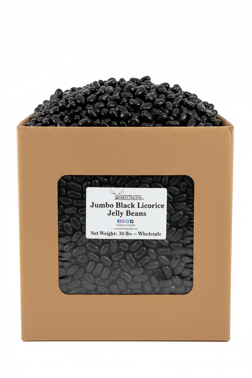 30 lb Wholesale Jumbo Black Licorice Jelly Beans