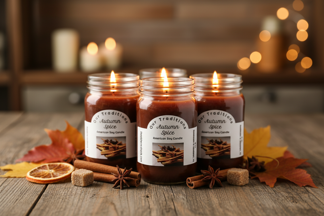 4 Autumn Spice Soy Candles