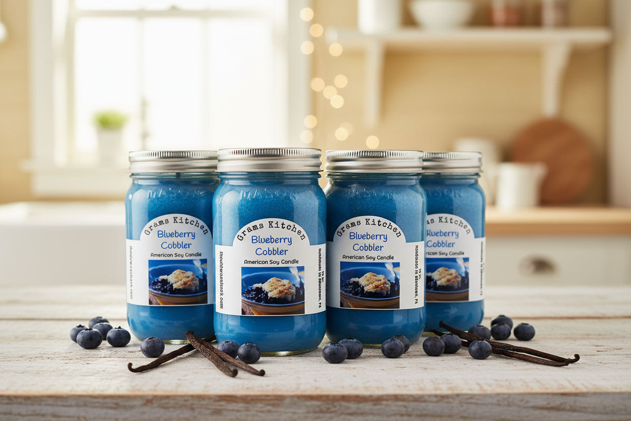 4 Blueberry Cobbler Candles