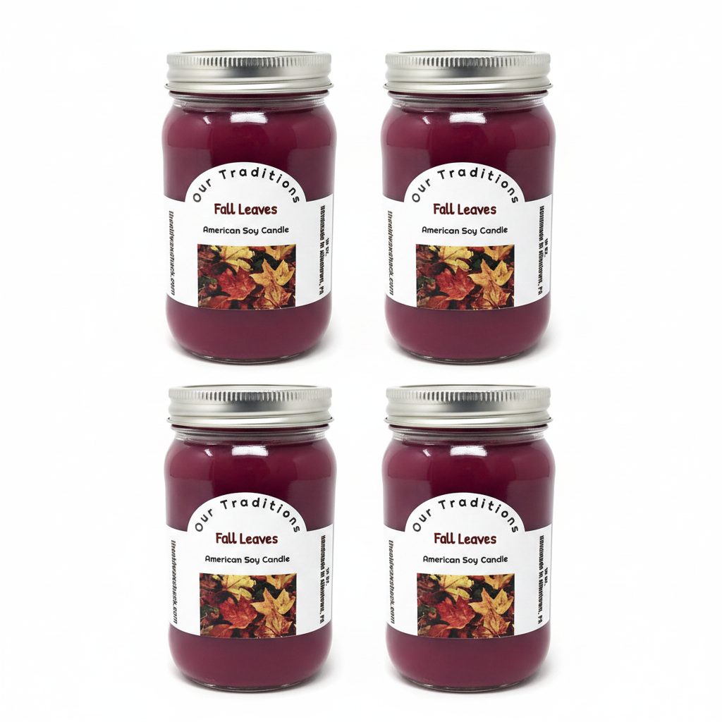 4 Fall Leaves Candles