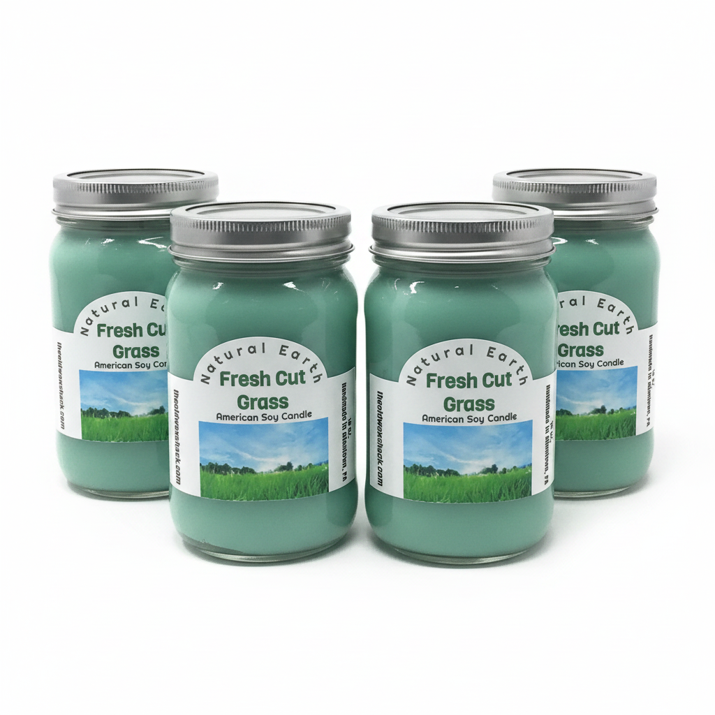 4 Fresh Cut Grass Candles