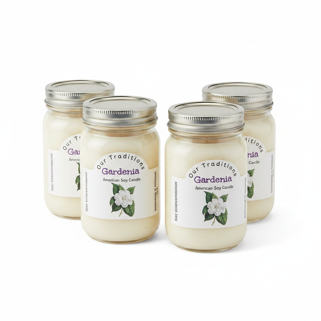 4 Gardenia Soy Candles