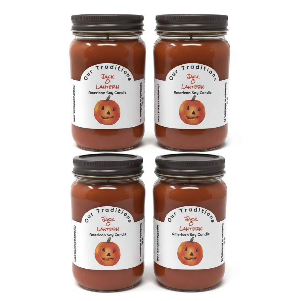 4 Jack-O-Lantern Pumpkin Spice Candles