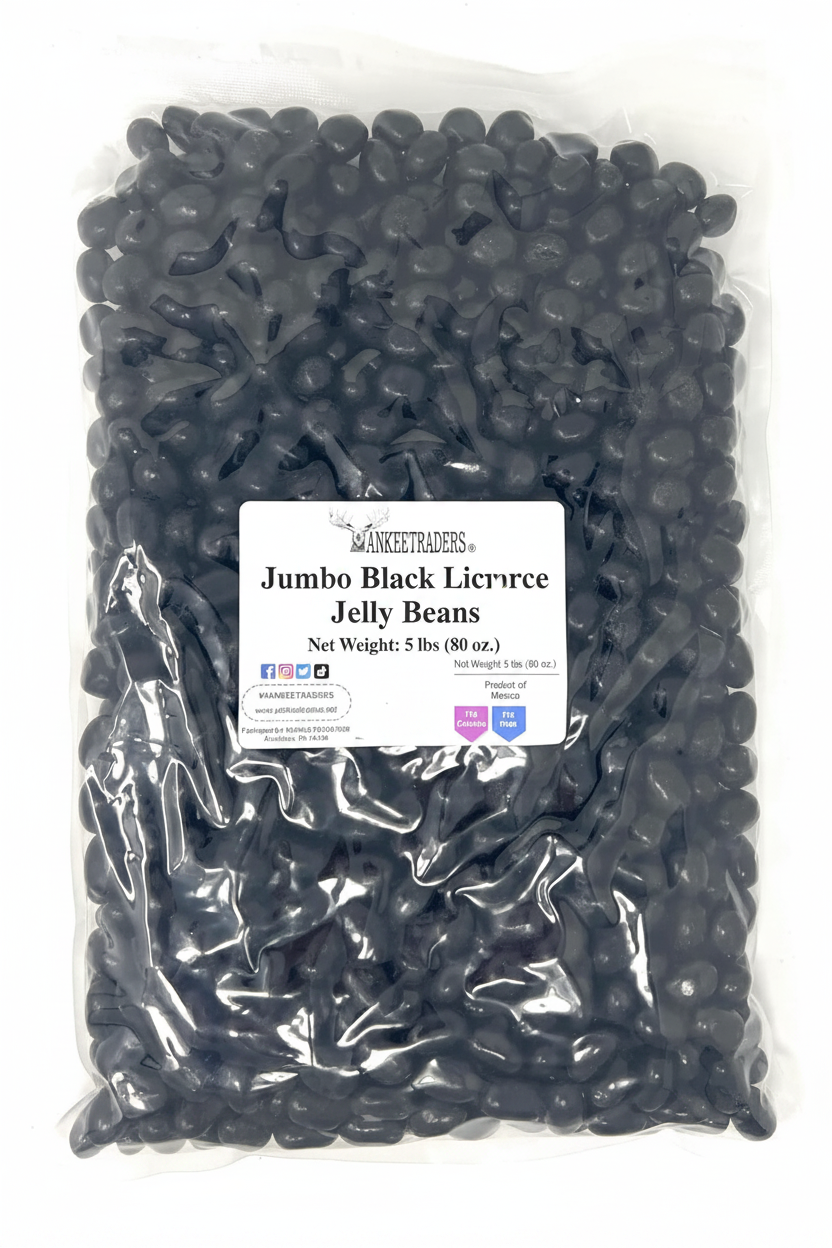 5 lb Jumbo Black Licorice Jelly Beans