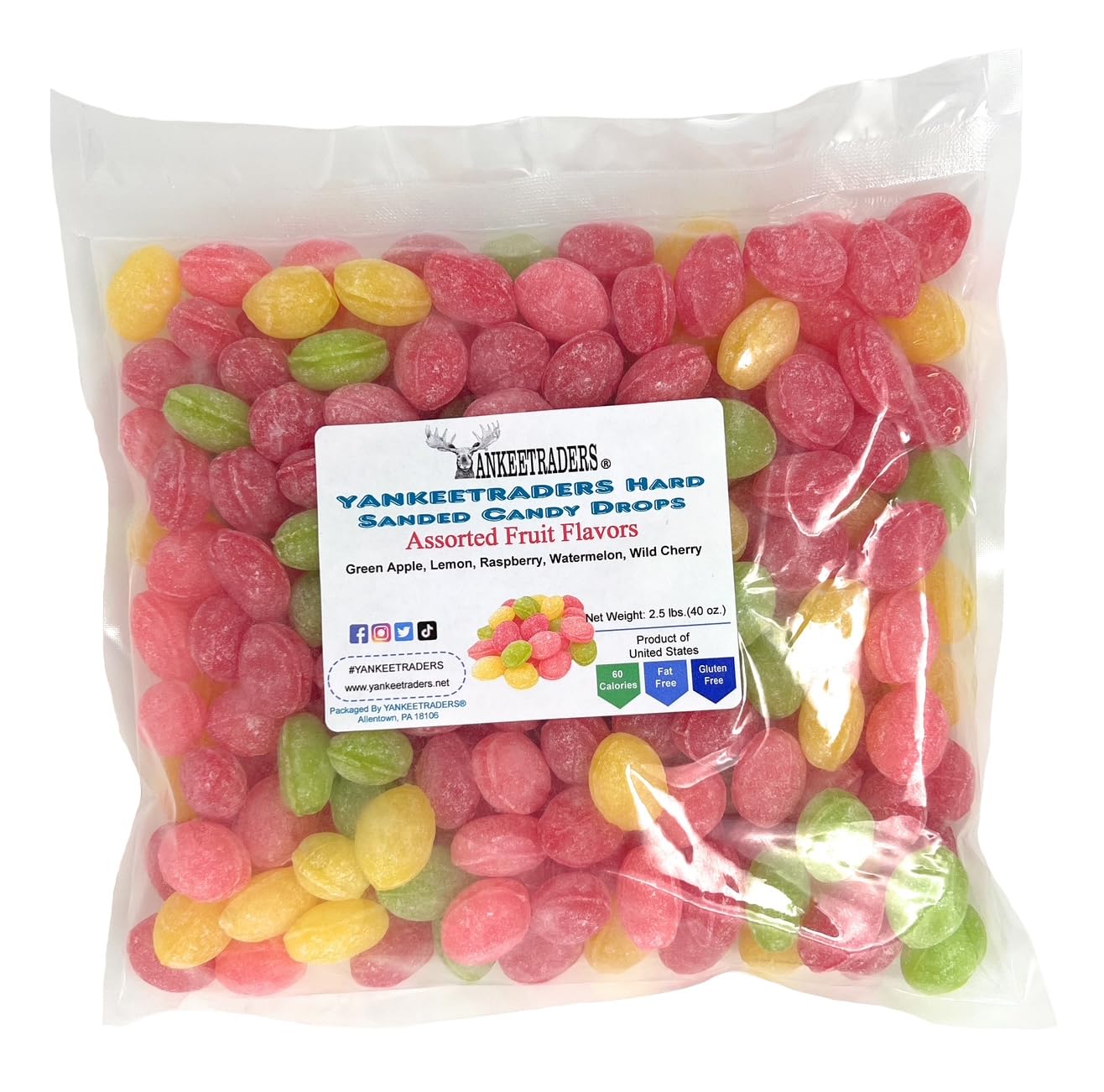 Sanded Assorted Fruit Hard Candy Drops