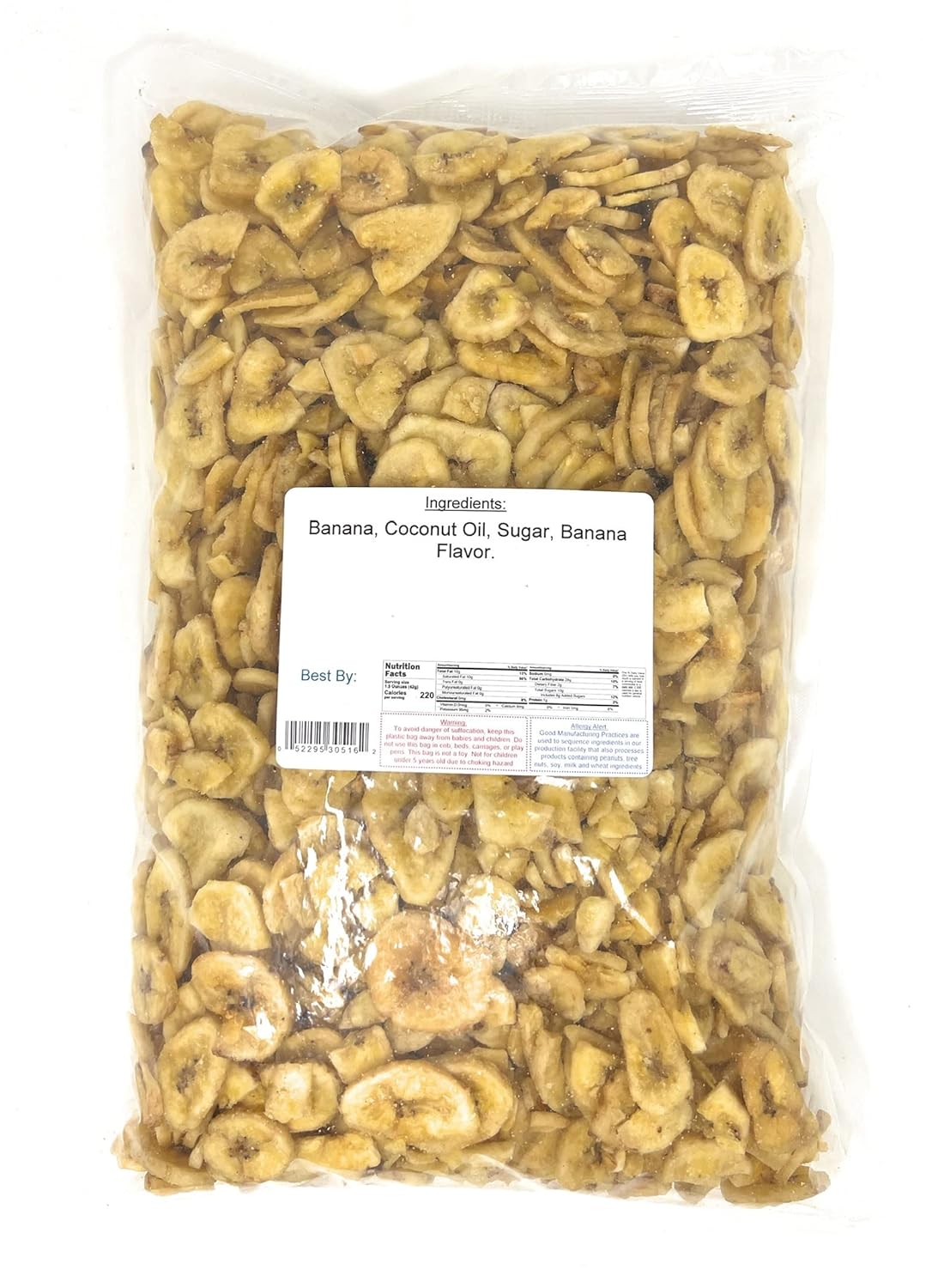 Dried Banana Chips - Premium Sweetened Fruit Snack, 3 lbs