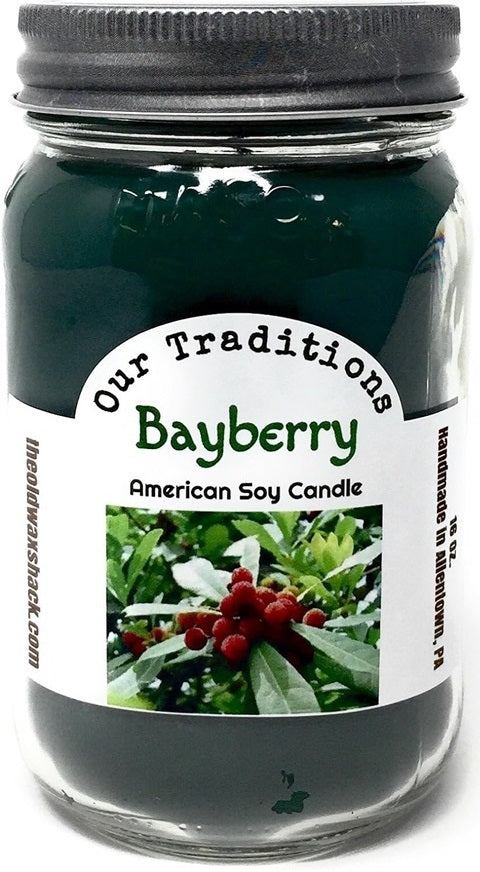 Bayberry and Northwoods Winter Soy Candles (2 Pack Gift Set, 16 Oz Mason Jars.)
