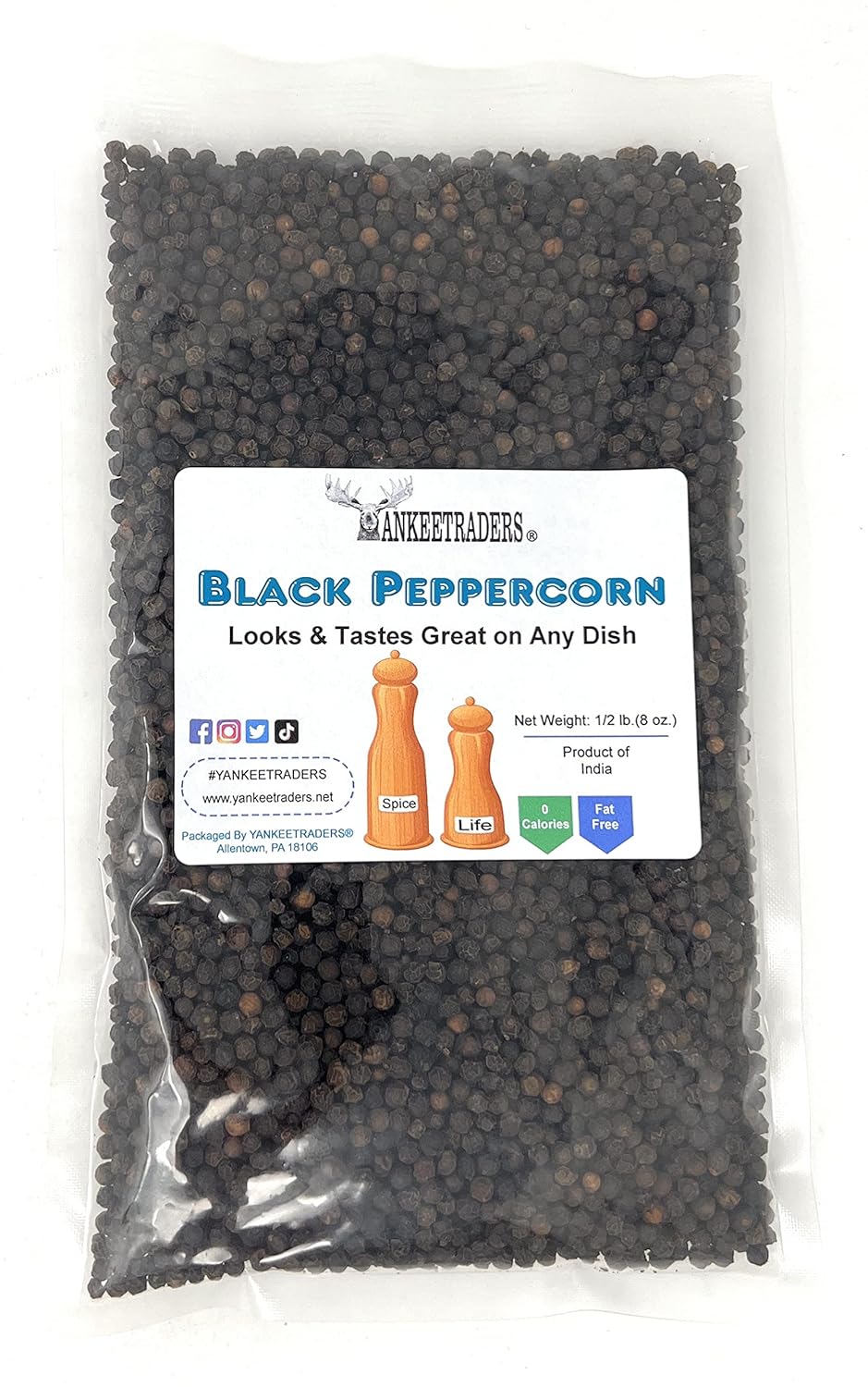 Peppercorns Black Gourmet, Whole, 8 Ounce