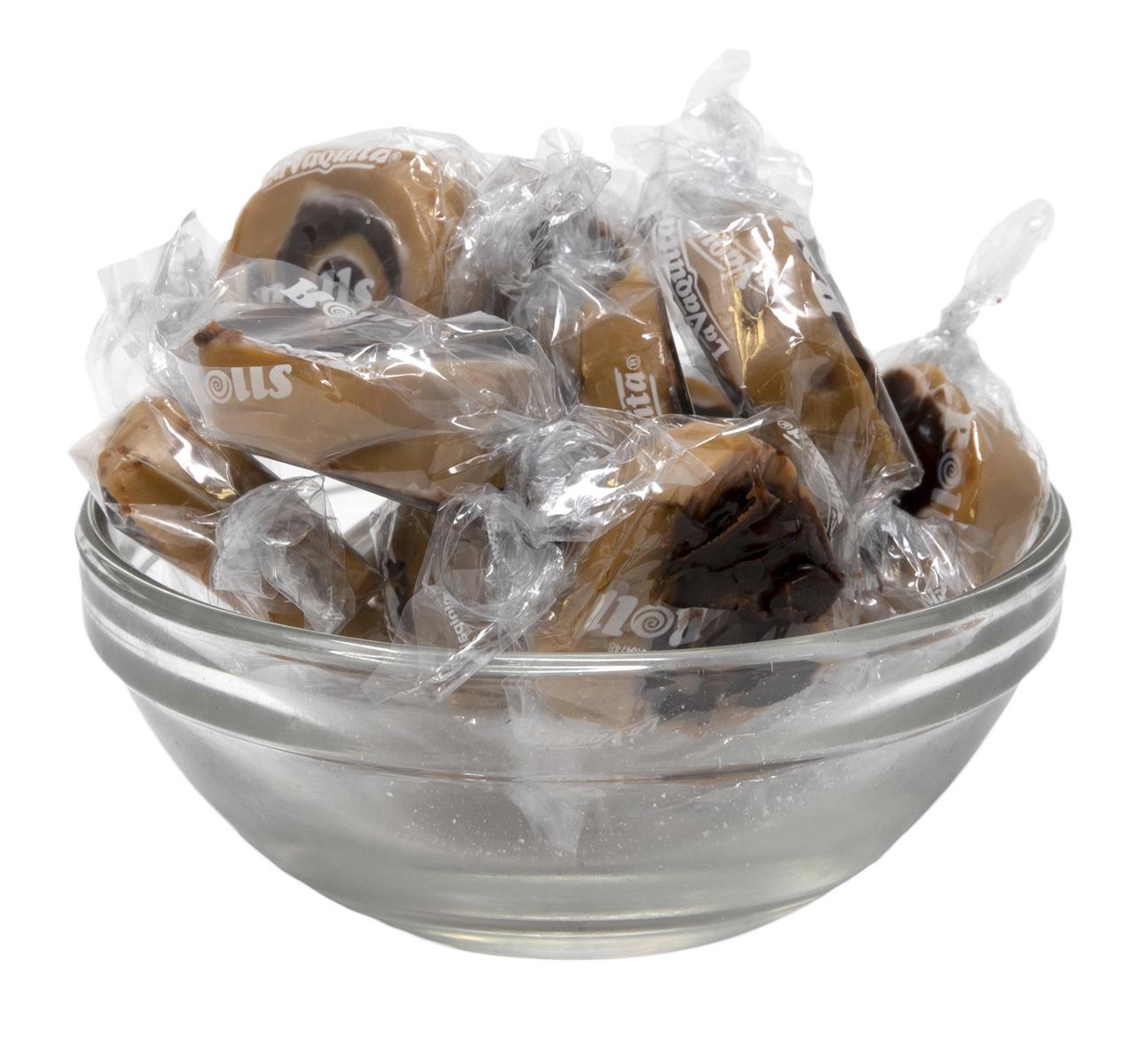 Caramel Chocolate Swirl Candies, Individually Wrapped Rolls