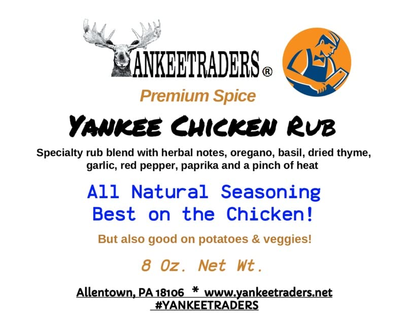 YANKEETRADERS® Chicken Spice Blend, Premium Meat Rub Mix, 1/2 Pound Pack