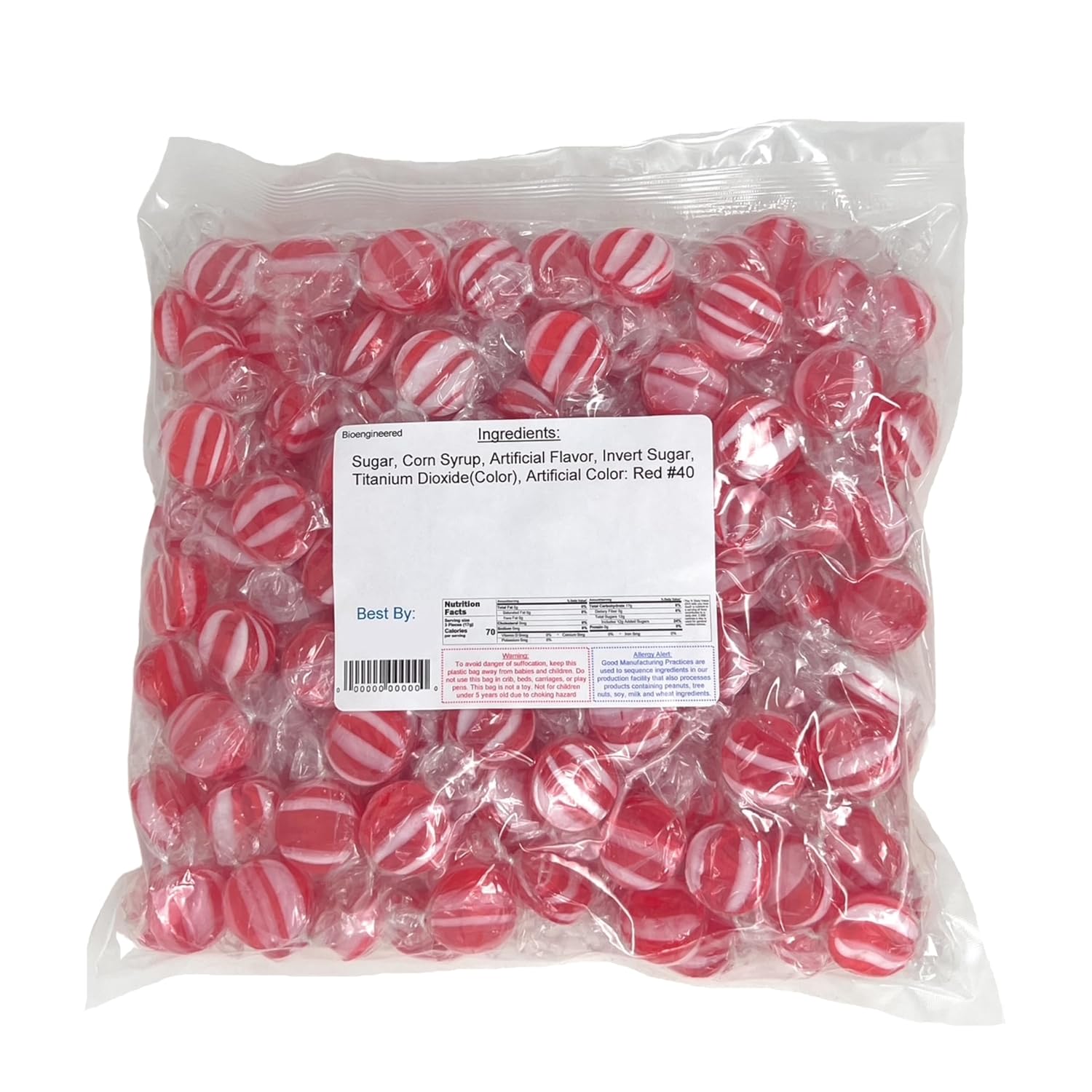 Cinnamon Striped Disks Hard Candy - Individually Wrapped Bulk