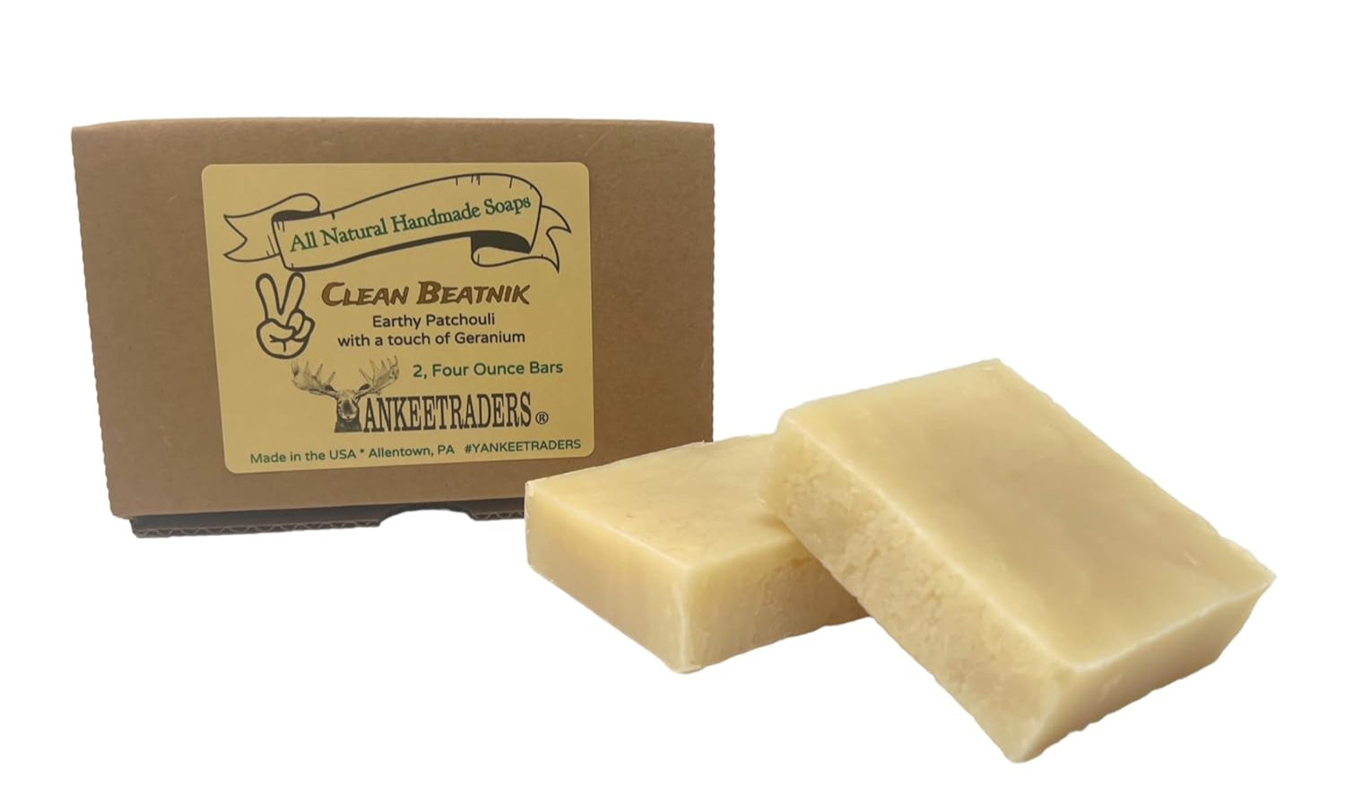 The Clean Beatnik, Patchouli Hemp Geranium, Vegan, Natural Soap, 4 Oz. Bars