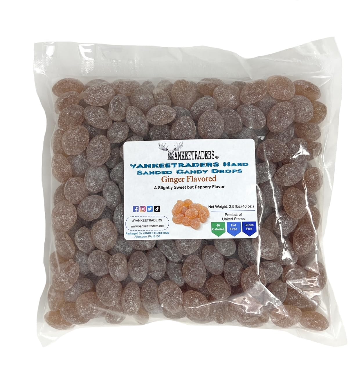 Sanded Ginger Hard Candy Drops