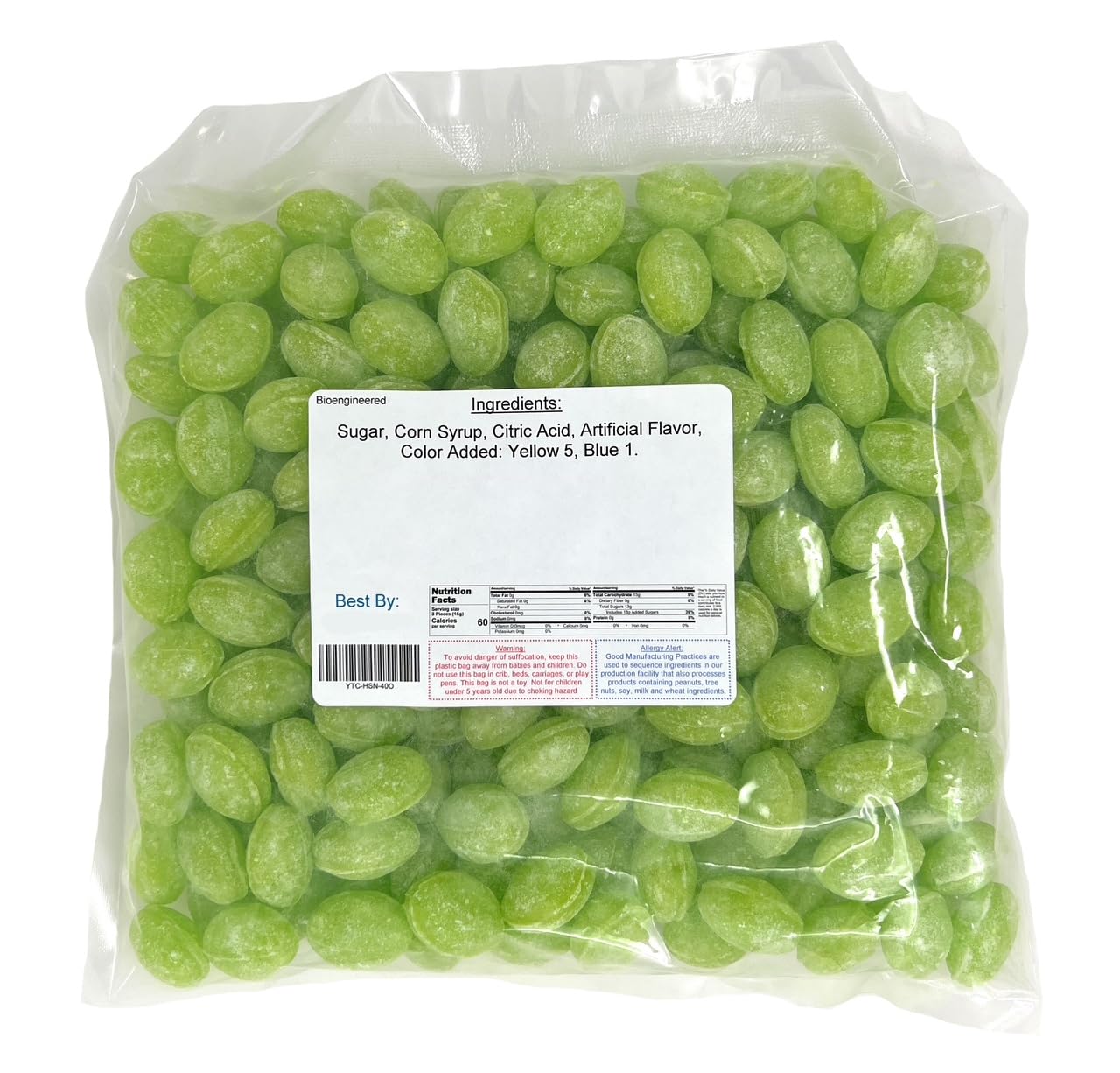Sanded Green Apple Hard Candy Drops