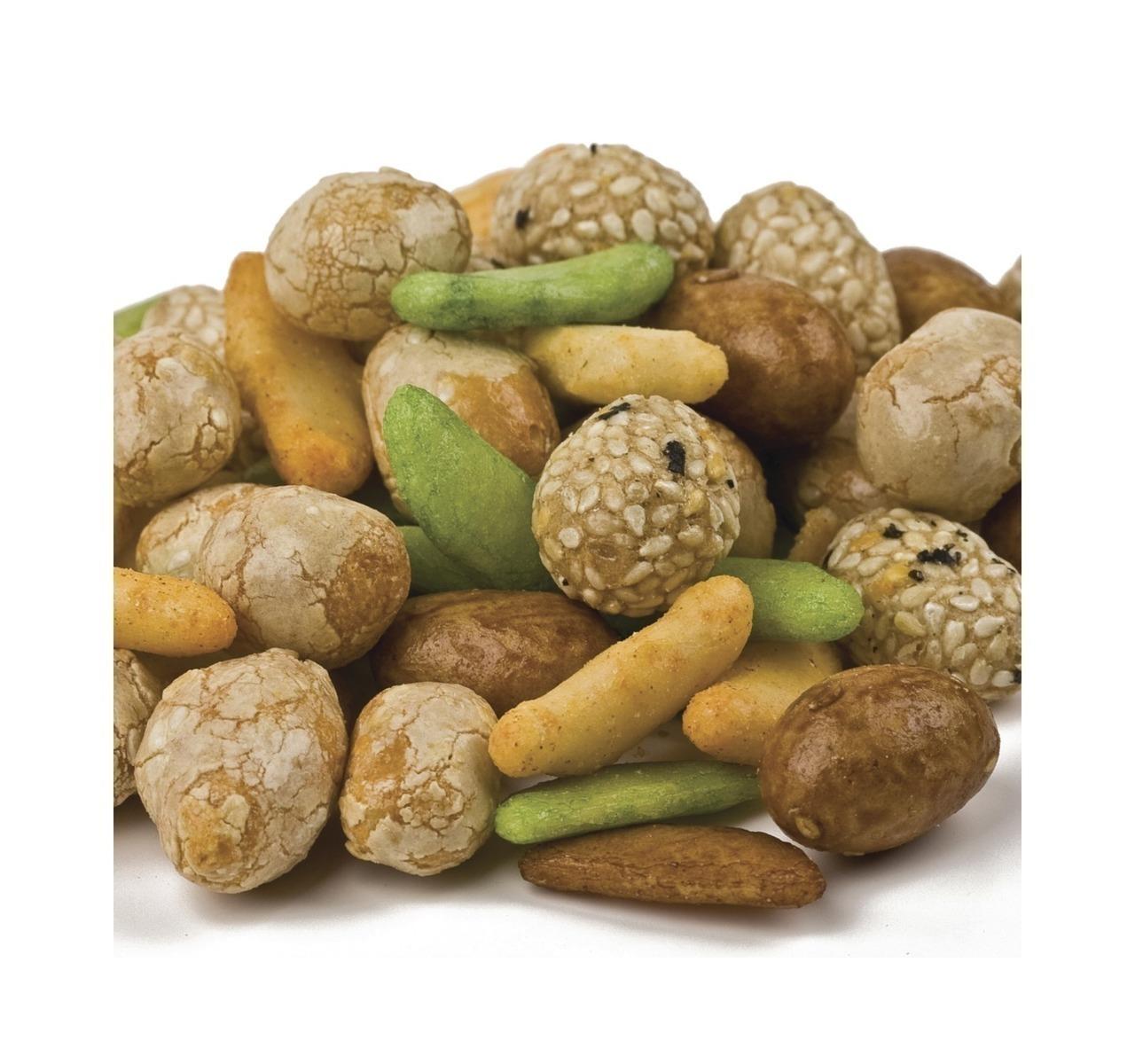 Spicy Indian Summer Rice Snack Mix | Oriental Blend with Wasabi & Chili Rice Crackers, Coated Peanuts | Bulk 2–14 lb